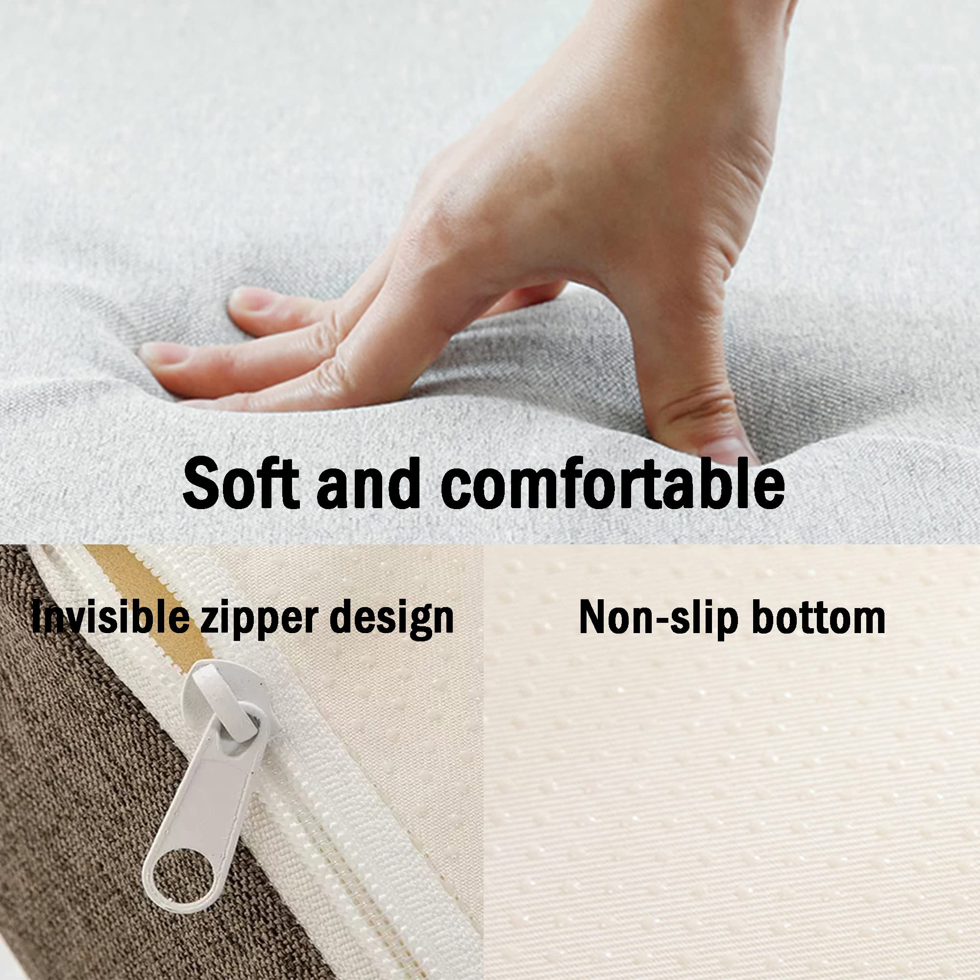 XIEMINLE Meubelzitkussen, 2- of 3-zits houten bankkussen met antislip
