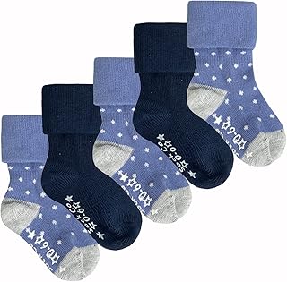 The Little Sock Company Baby,Clothing,Baby Boys 0-24m,Socks & Tights,Socks Stay on Baby Grip Socks - 5 Pack Cotton Socks that Stay On for Newborn Infant Toddler Kids | Boys Girls Unisex | Non Slip/Anti Skid