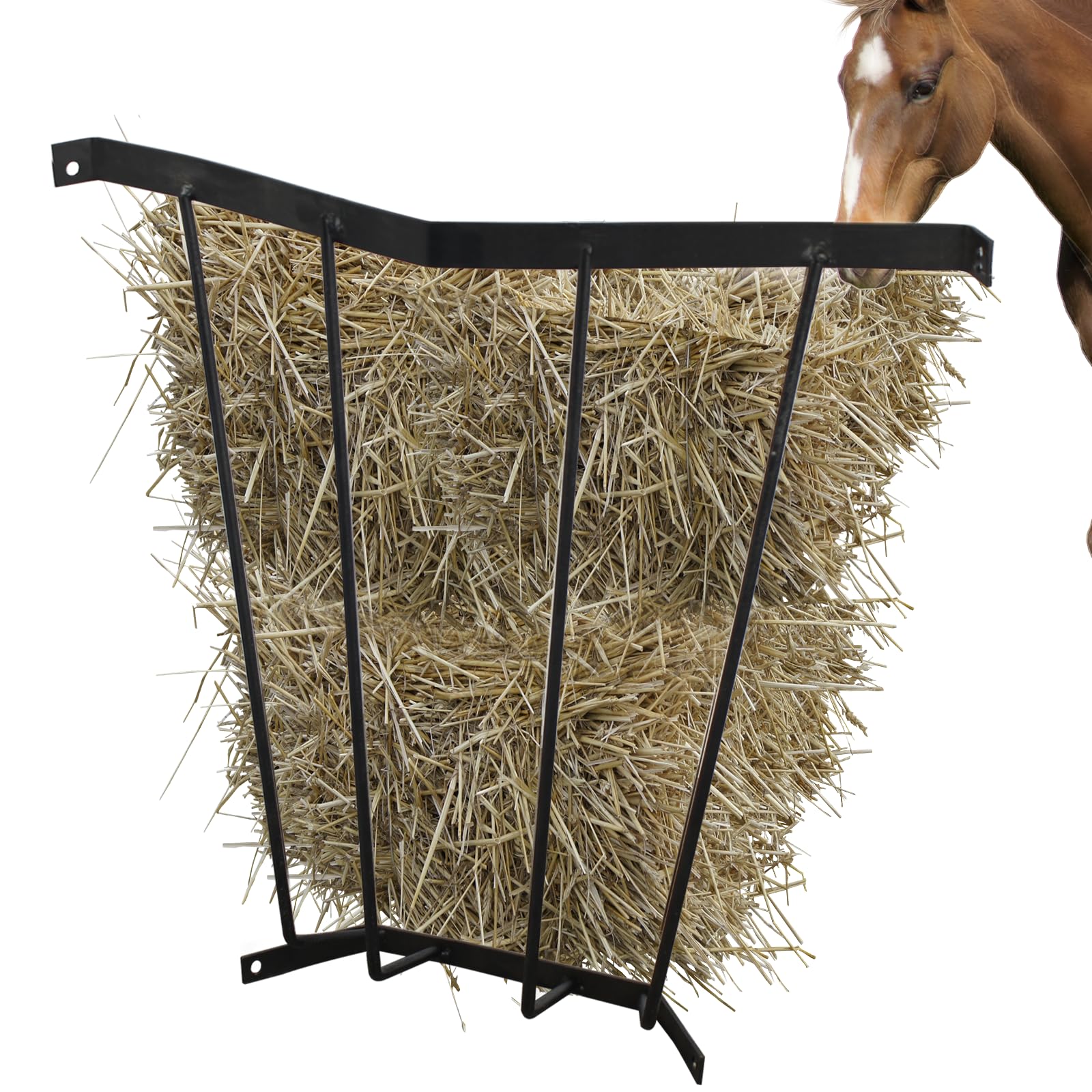Hay Feeder Blanket Holder,23.3 x 13.2 x 21.7In Corner Wall Hay Rack,Metal Hay Feeder for Horses,Goats,Sheep Farm Indoor and Outdoor Use