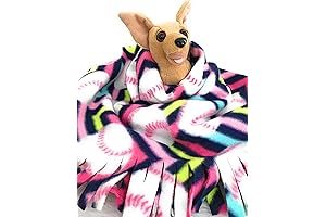 Fuzee Fleece Dog Blankets - The Baseball Throw Designed for a Cozy Canine Nap