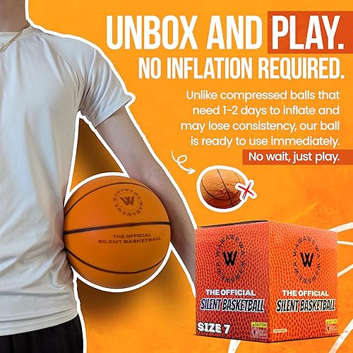 Miniatura 2 de The Official Silent Basketball (talla 7)  Baloncesto interior sin ruido para regates silenciosos  Balones de baloncesto interiores sin aire