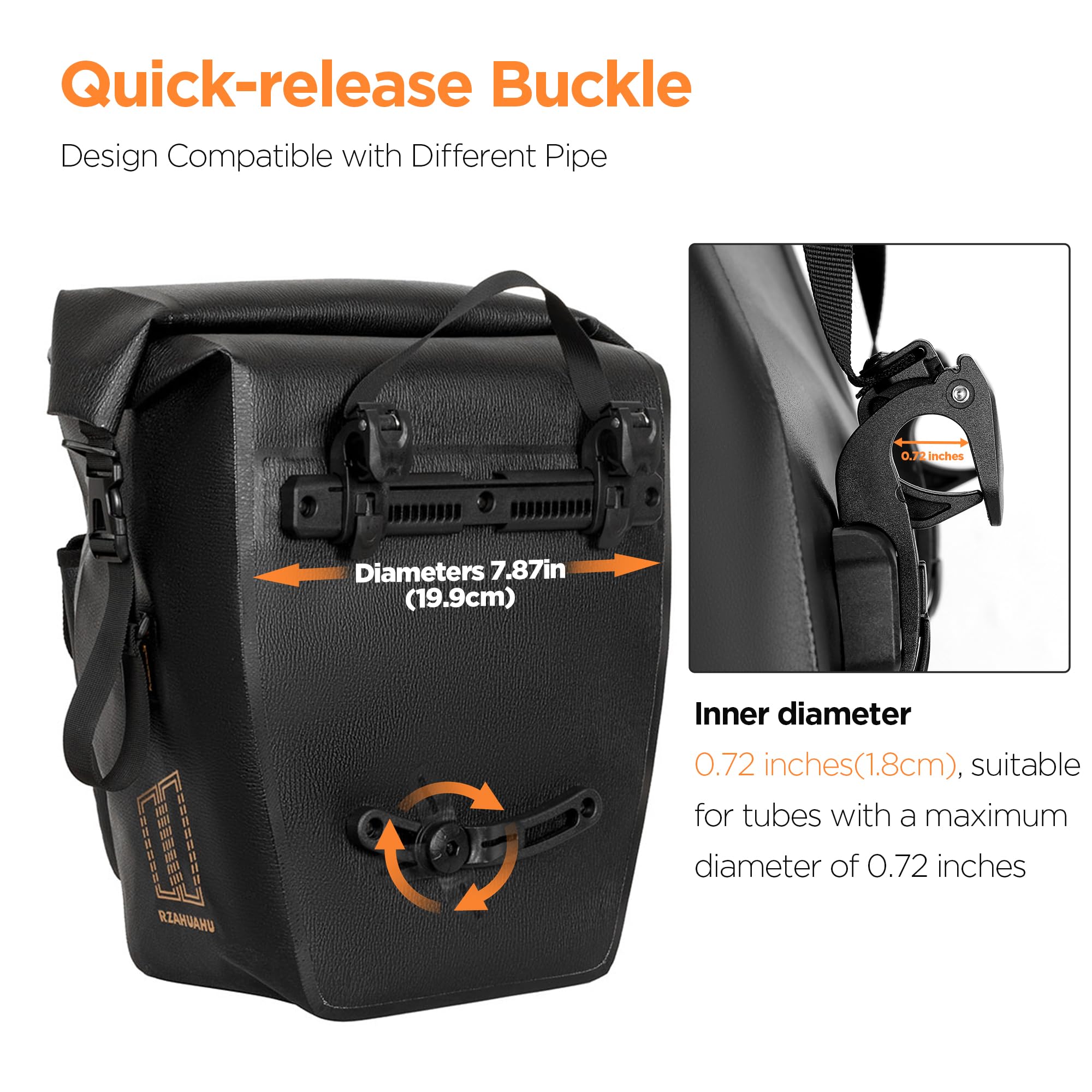 ENJOHOS Alforja para Portabultos Trasero de Bicicleta 20-35L Alforja Trasera Bolsa Portaequipajes Bici de Viaje con Cierre Enrollable Resistente al Agua Bandolera con 1 Correa para el Hombro, Negro