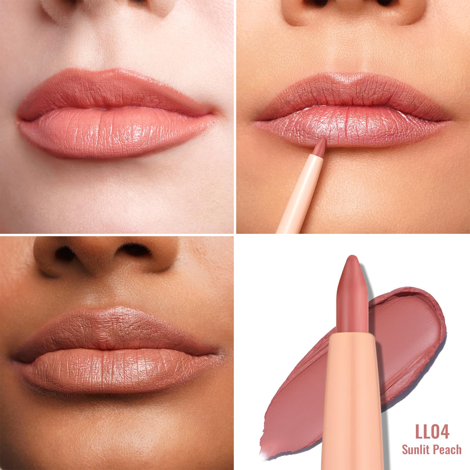 Oulac Matte Peach Lipliner Pencil Waterproof, Smooth and Smudge-proof Lasts 24H+, Highly Pigmented - Image 4