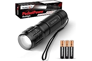SUBOOS PocketPower LED Flashlight, High Lumens Battery Powered Flashlight, Small Flashlight Powerful,...