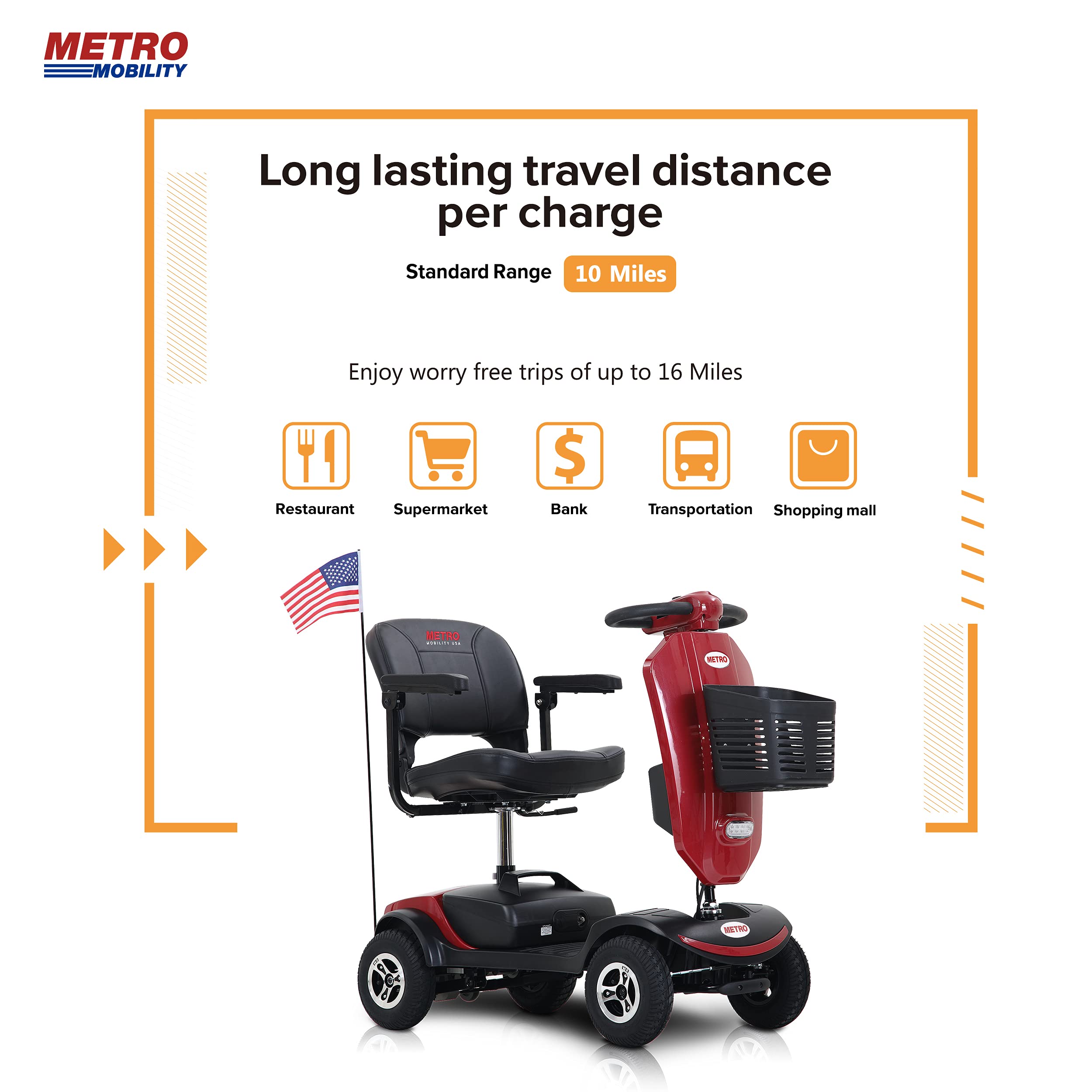Folding Mobility Scooter for Adults,Powered Mobility Scooters for Seniors-300 Lbs Max Weight,Compact Mobility Scooter for Adults with Seat and Basket,Supermarket Shopping?red Upgrade?