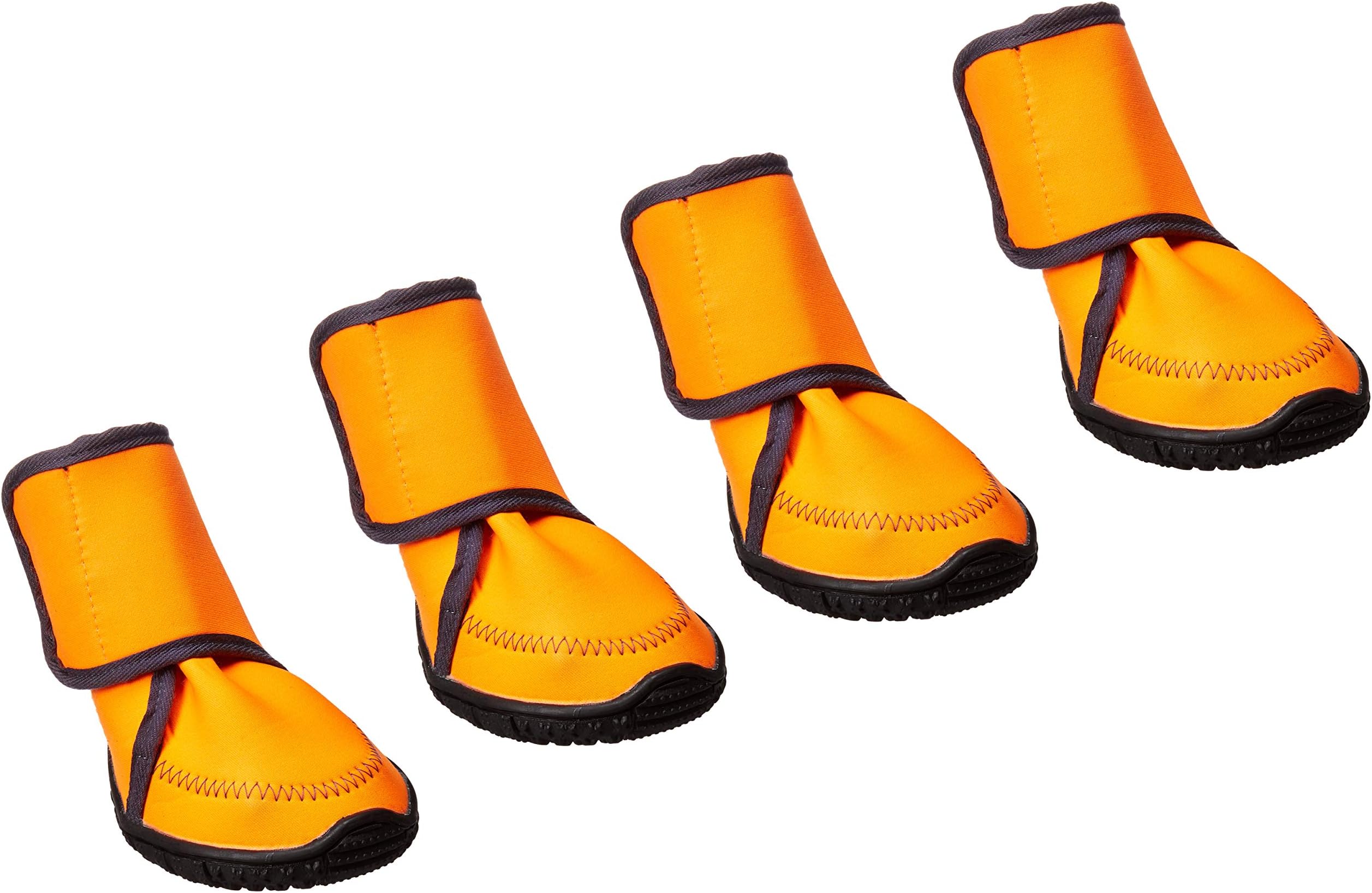 Waterproof Dog Shoes Fluorescent Orange Dog Boots Adjustable Straps and Rugged Anti-Slip Sole Paw Protectors for All Weather Comfortable Easy to Wear Suitable for Large Dog (XXL)
