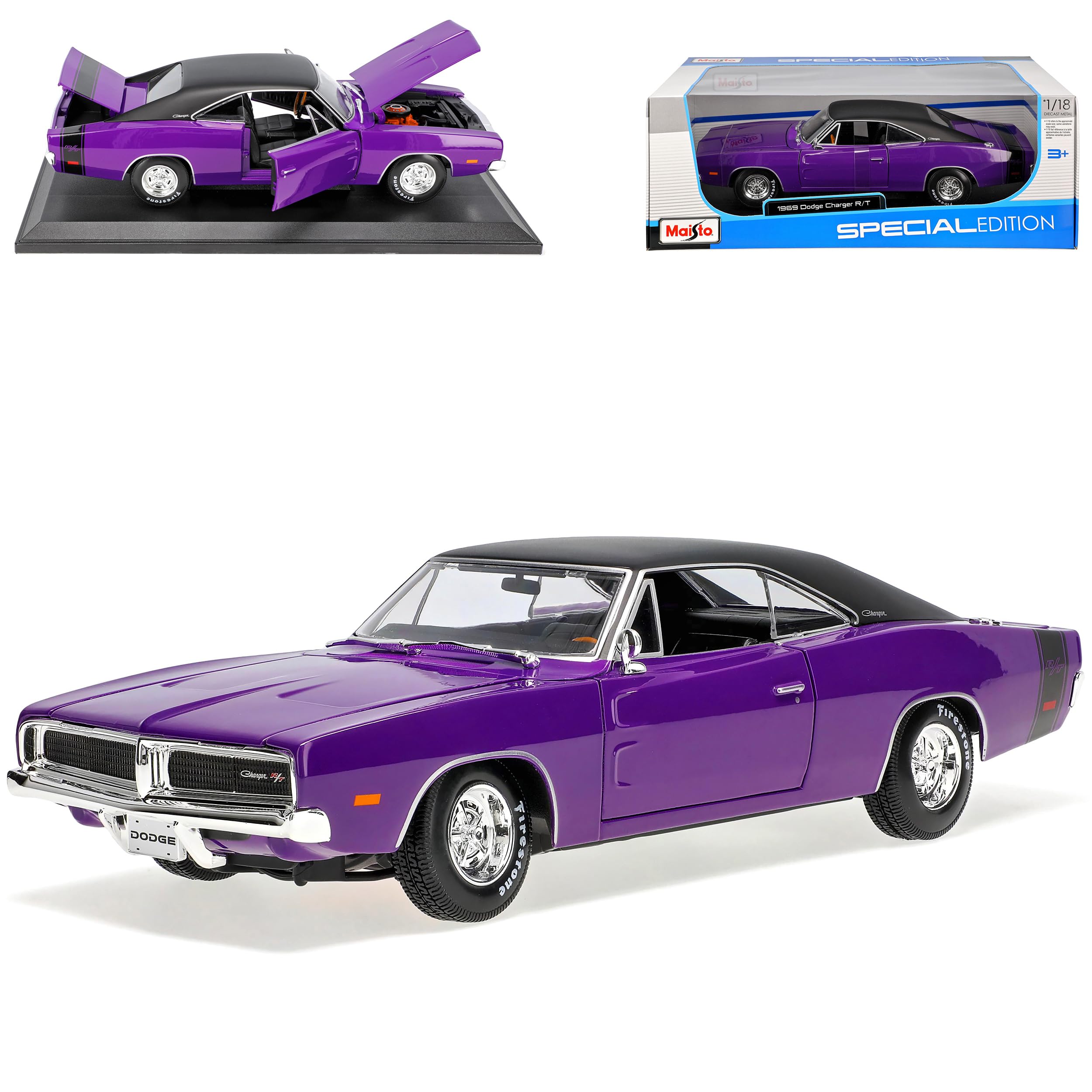 Generisch Dodge Charger R/T Coupe Violett 1969 1/18 Modell Auto