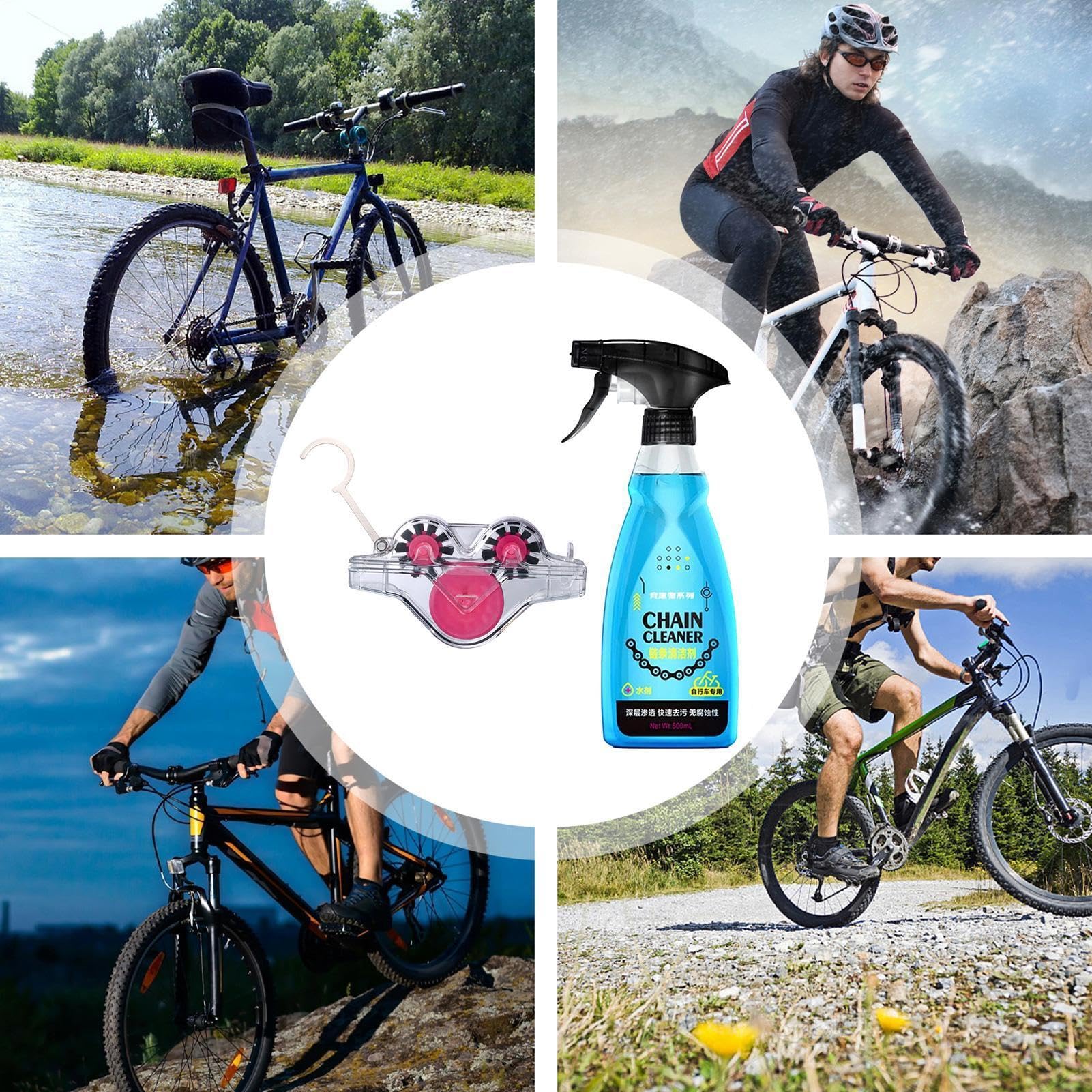 Pulitore per Catena di Bicicletta Spazzola per Bicicletta | Attrezzo Pulitore Catena per Bici Per Domestico Officina Garage Riparazioni Manutenzioni Ciclismo Strada e Montagna