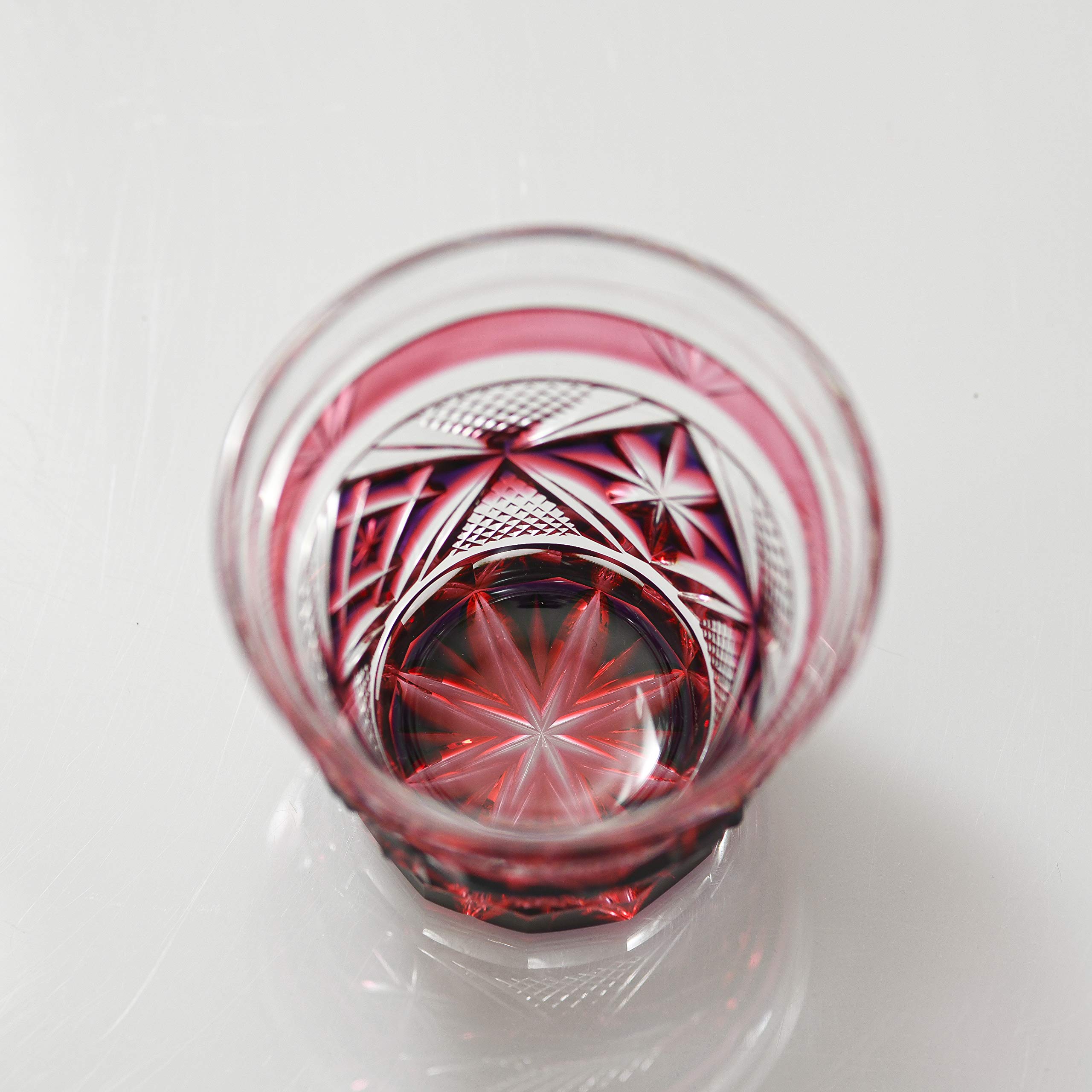 Amazon.co.jp: 島津興業 薩摩切子 二色衣 冷酒杯253 (ルリ金赤