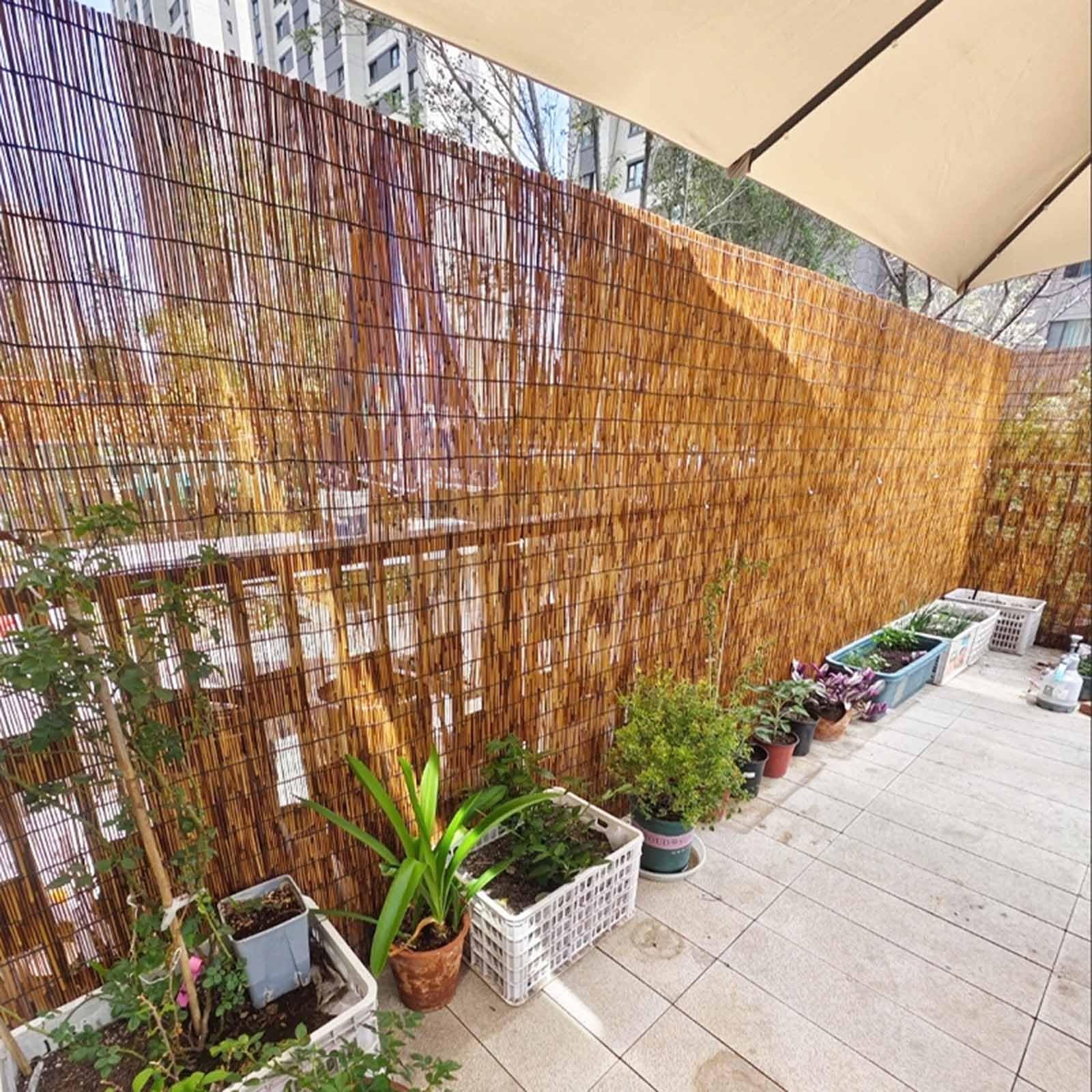 Panneaux d'écran de clôture en Roseau de Jardin, clôtures et | Robuste et durable, polyvalent, coupé à la main, longue durée de vie(150*300cm)