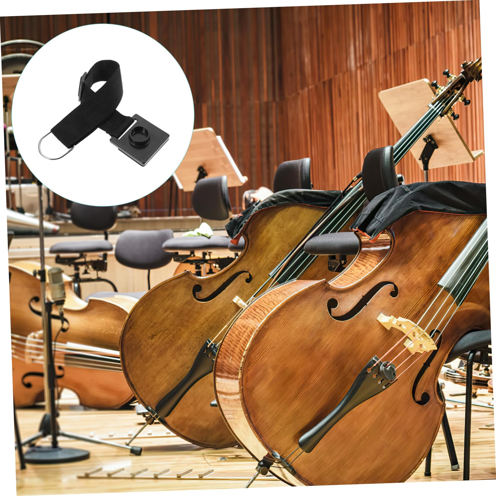 Garneck Ancla Ajustable Para Violonchelo y Contrabajo Tapete Antideslizante Compacto Para Uso Durante Conciertos
