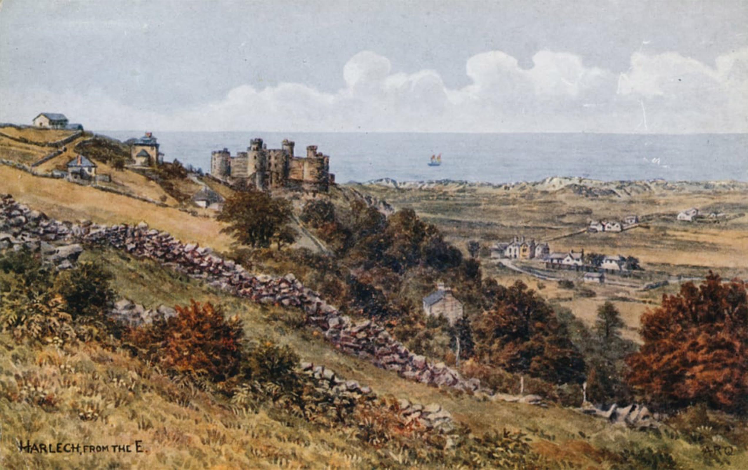 ARTXLXXBN Famous Print Painting Colorful Art Print Harlech From the E by Alfred Robert Quinton Canvas Art Decorations for Home Decor 60x90cm