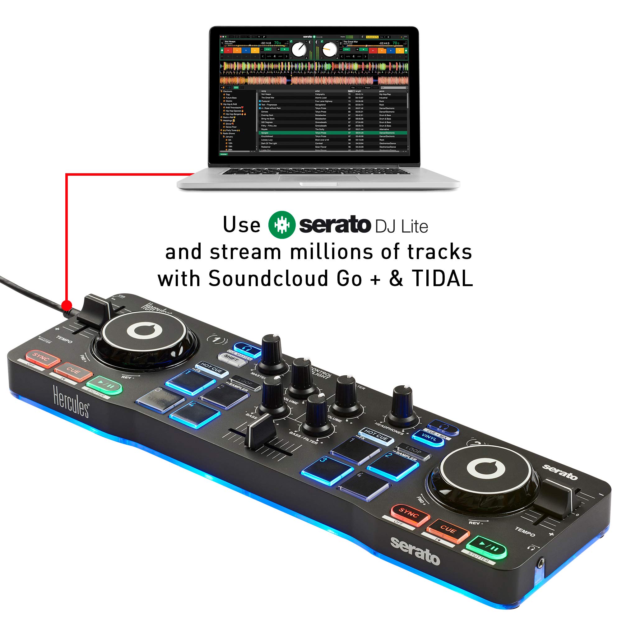 Hercules DJ Control Starlight Compact Controller with Serato DJ Lite