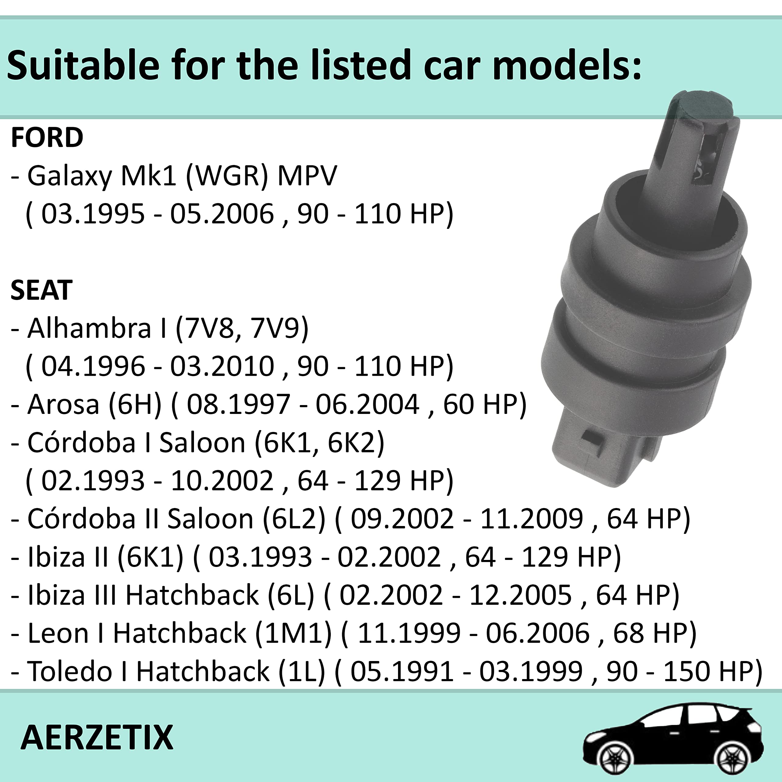 AERZETIX - C40443 - Sensore, temperatura dell'aria aspirata - numeri di poli: 2 pin - compatibile con 028 906 081, Ford 1 003 742