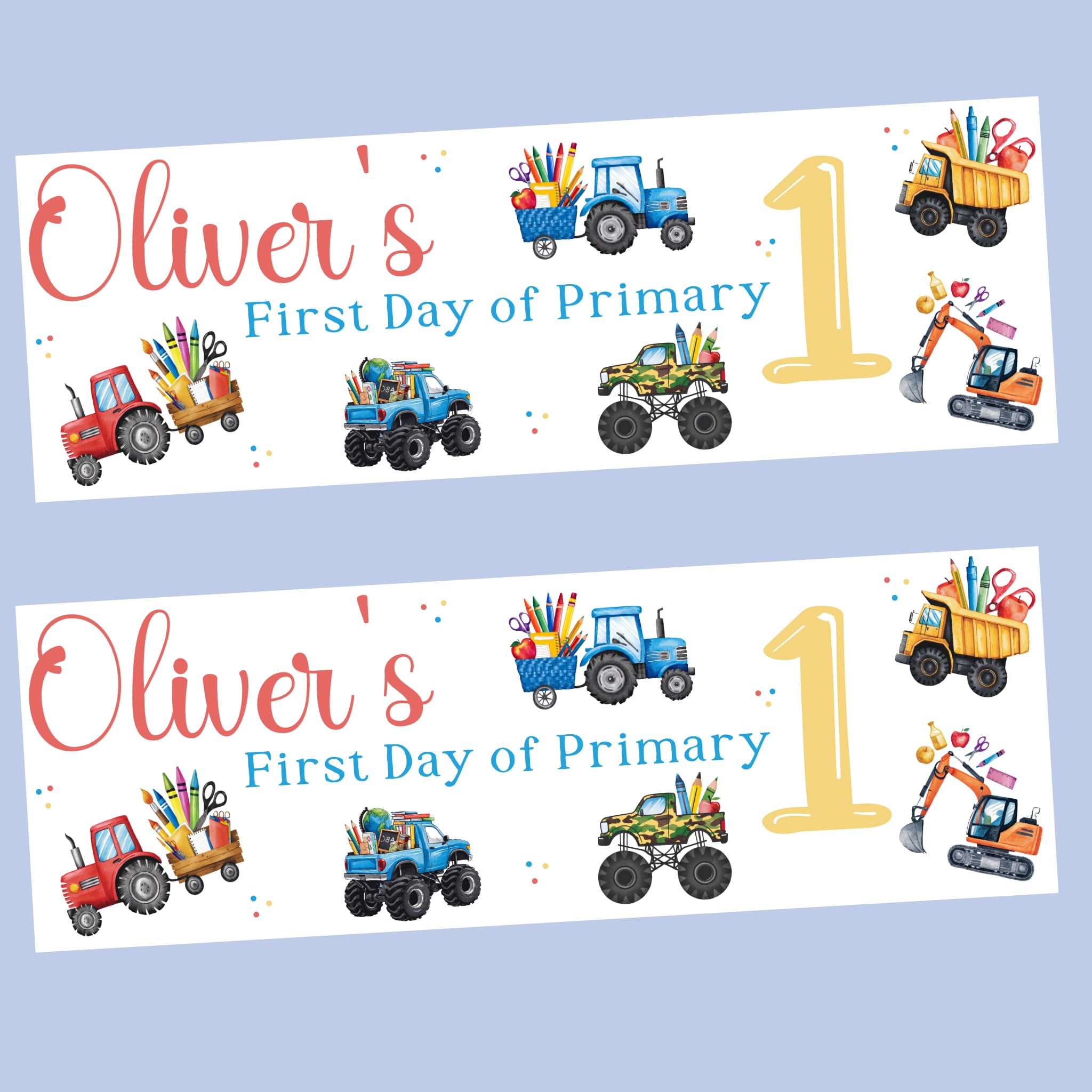 Personalised First Day of School Banner – Back to School Decoration –– First Day of School Party Banner -Personalised back to school ideas - First Day School Sign for Boys & Girls