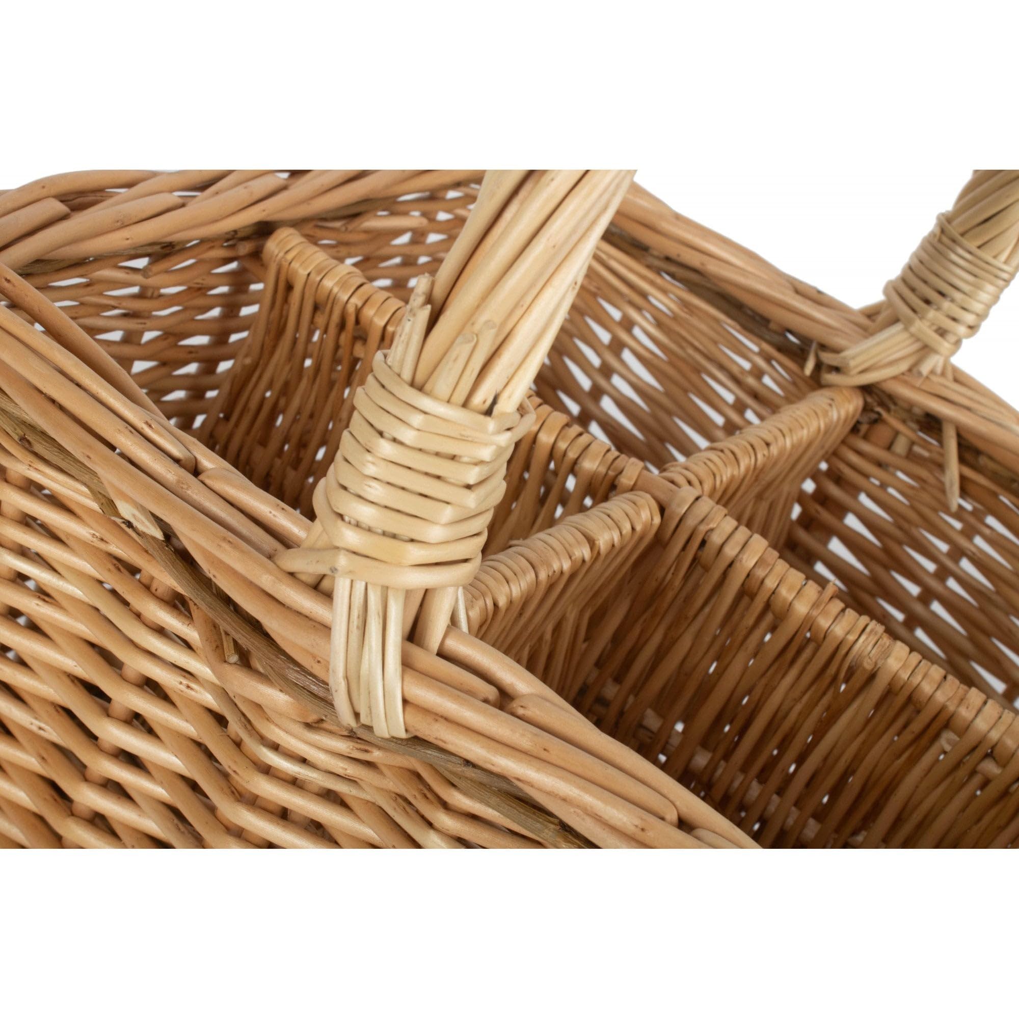 Lined Double Steamed Wicker Storage Basket | Red Hamper - View #8