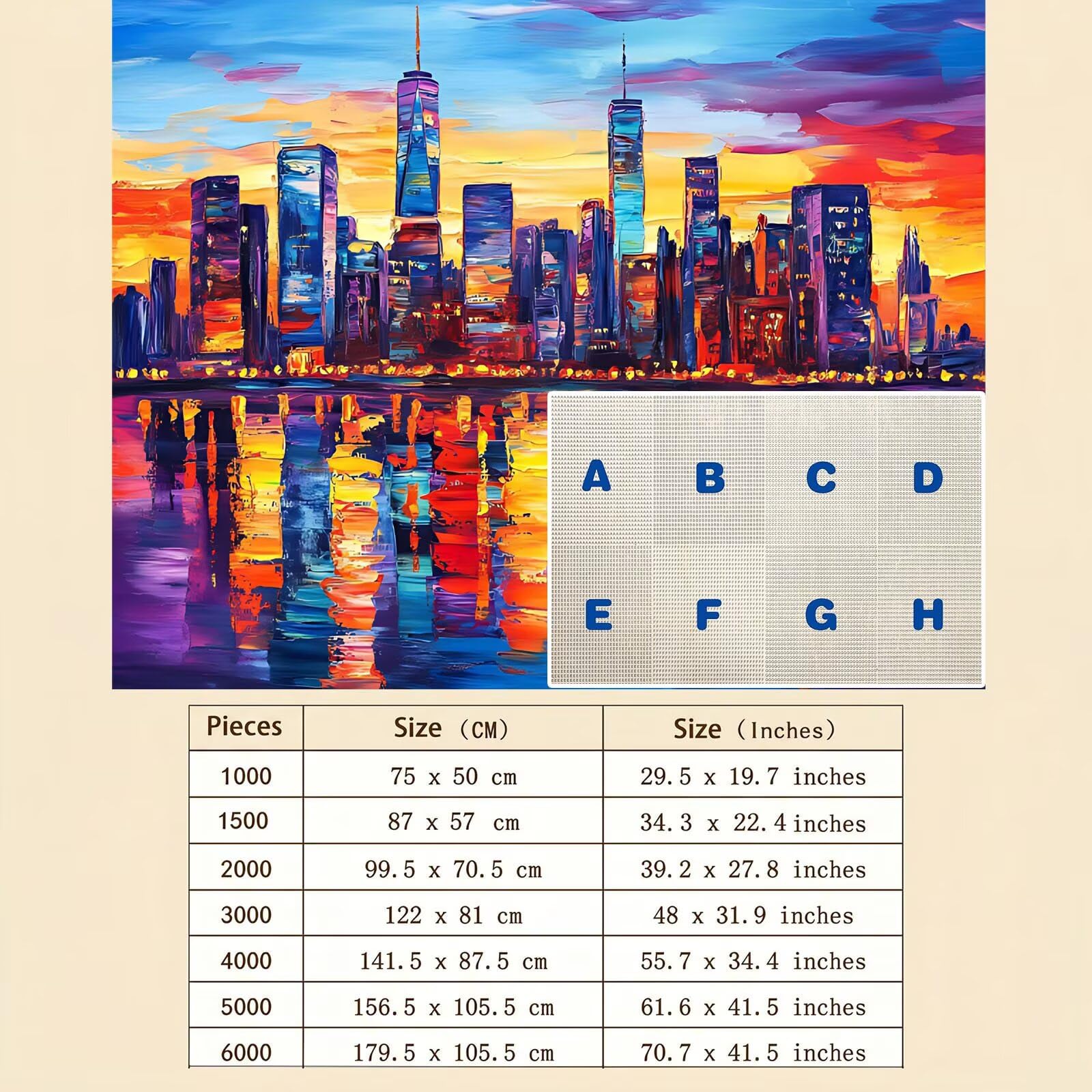 Città colore Puzzle 3000 Pezzi per Adulti, Puzzle in Legno - Collezione Classica con Poster Incluso - Sfida di Concentrazione e Passatempo Antistress, Gioco Educativo per Famiglia, 122 x 81 cm f0-46
