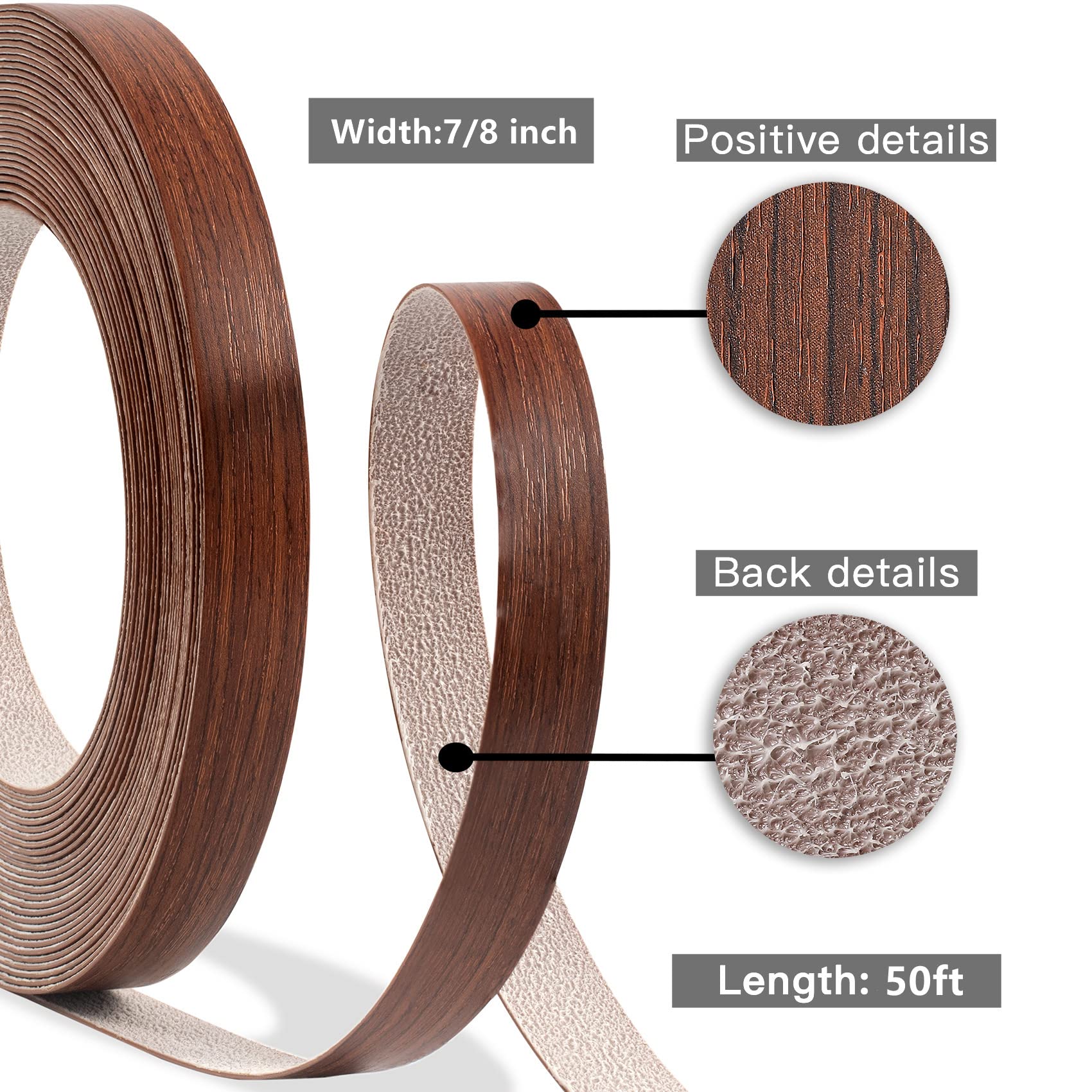 Cherry Edge Banding, 7/8 Inch X 50ft Roll Of Veneer Edge