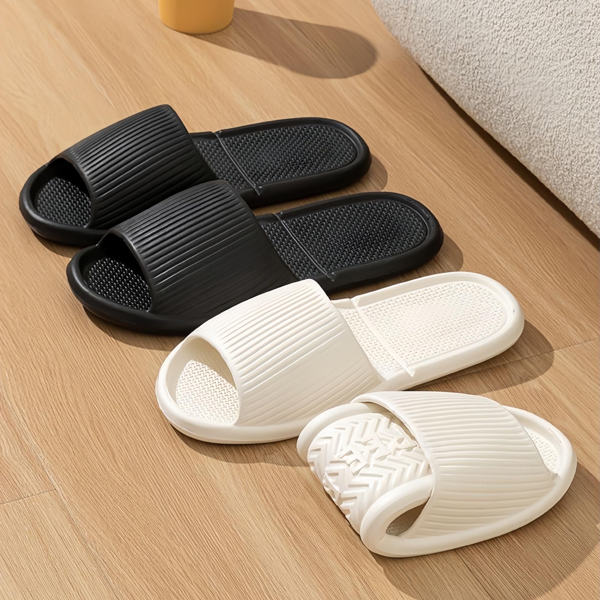 Shower Slippers Foldable Travel Slides For Men Women Unisex Hotel Beach Swimming Trip Quick Dry Non-Slip Lightweight EVA Sandals Indoor Outdoor — view 6