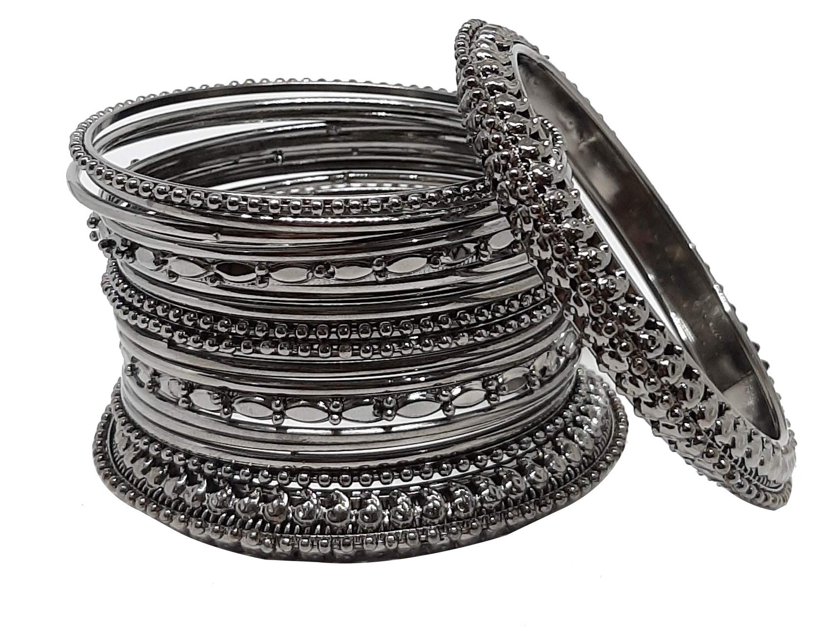 CHRISHAN Black Plated Designer Kada Chudi Metal Bangle Set For Women And Girls. (B08ZLVP948) Amazon Price History, Amazon Price Tracker