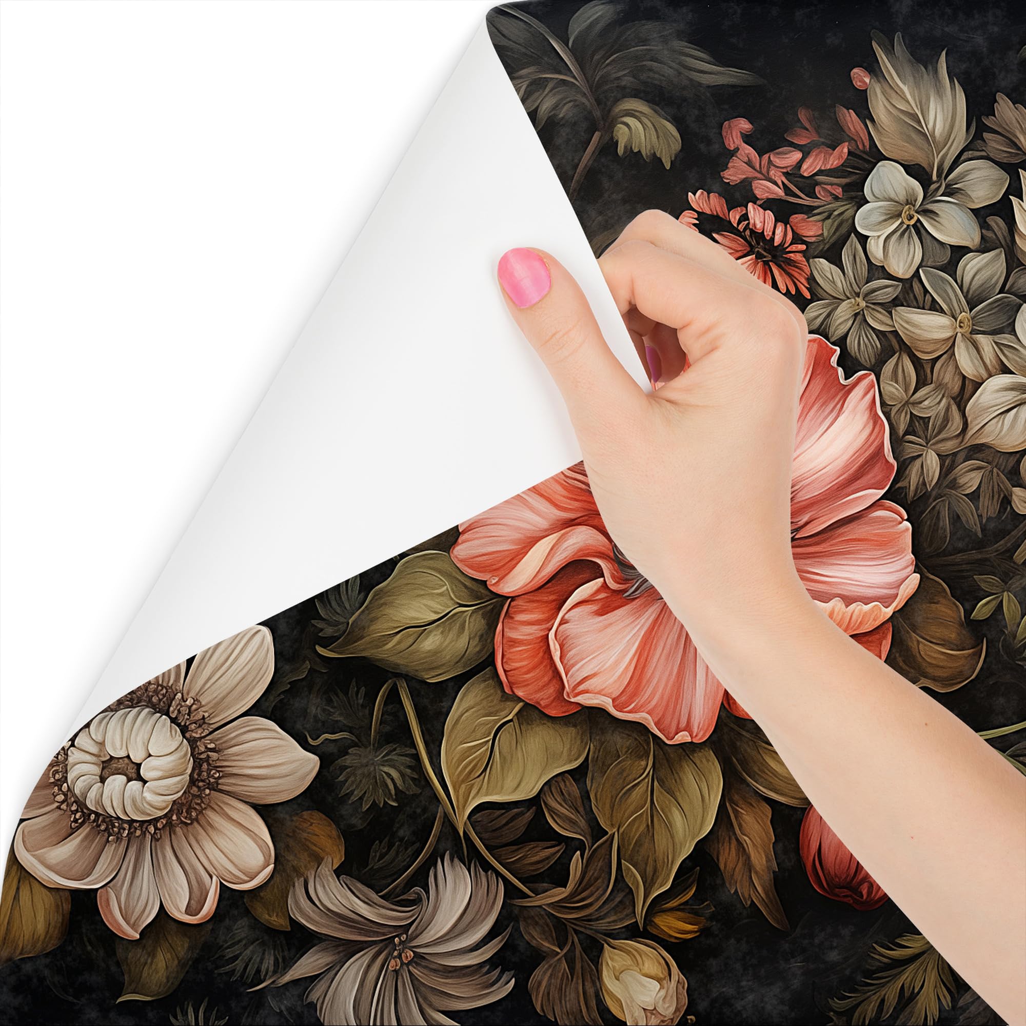 Muralo - Tapeta 3D z włókniny - fototapeta z efektem 3D - tapeta do salonu, sypialni, tapeta ścienna - fototapeta - kwiaty w stylu vintage - szer. 368 cm x wys. 280 cm