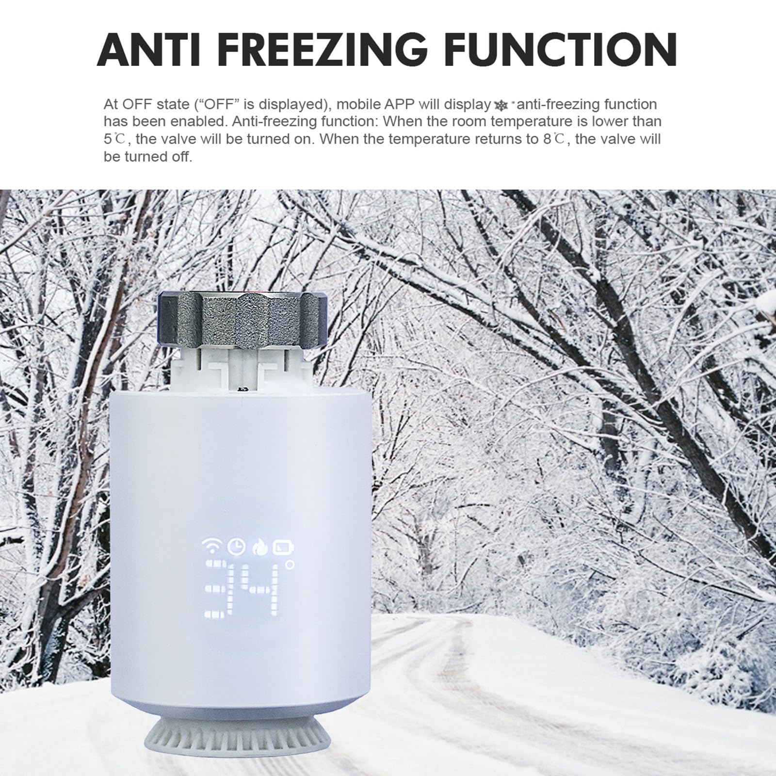 Valvola Termostatica per Radiatore Smart TRV, Starter Kit WiFi con Hub, Valvola Termostatica Programmabile, App e Controllo Temporizzazione, Antigelo, Compatibile con l'App Smart Life