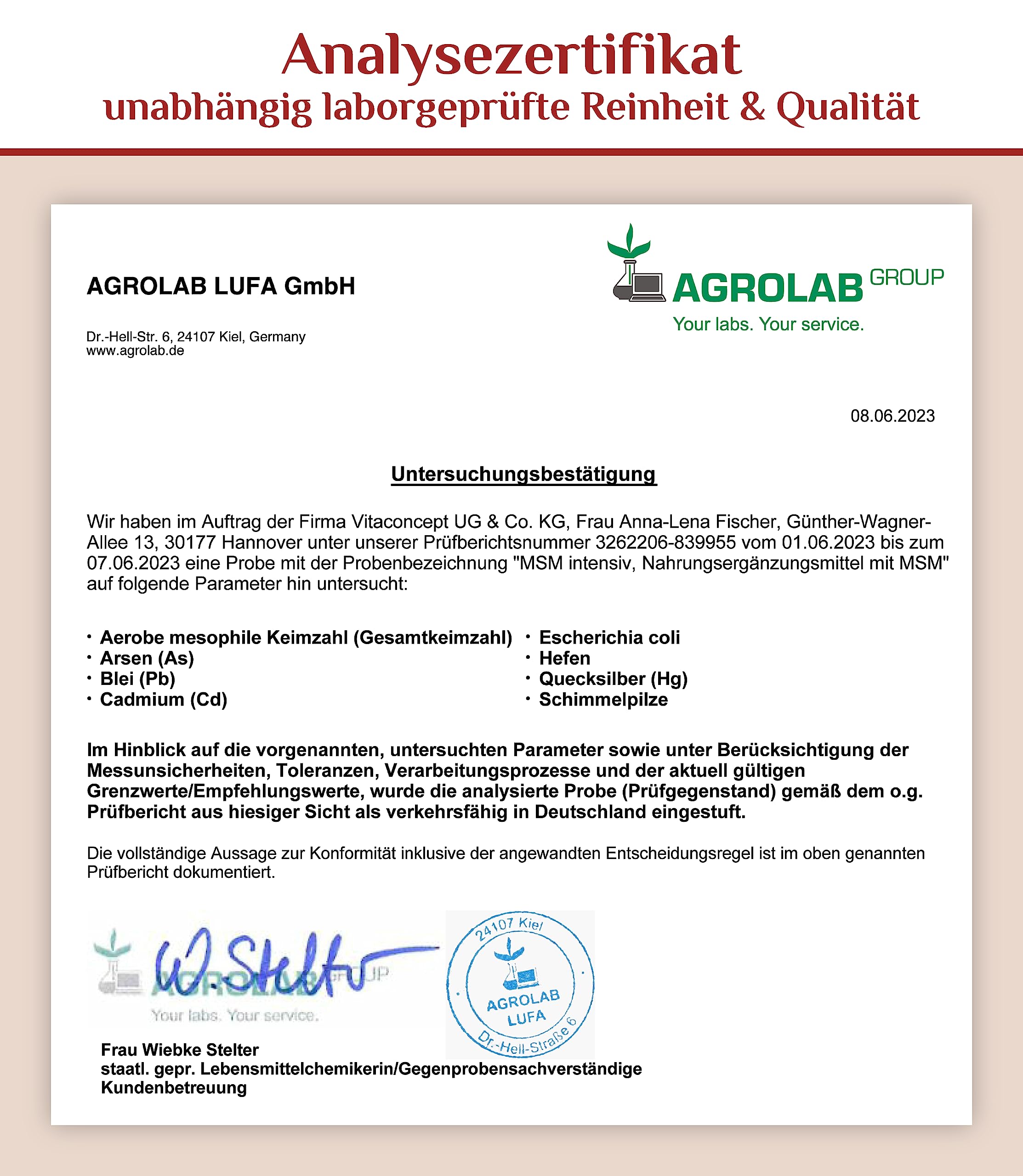 Vitaconcept | MSM Tabletten | 2000 mg MSM pro Tagesdosis | 365 hochdosierte organische Schwefel-Tabletten | laborgeprüft
