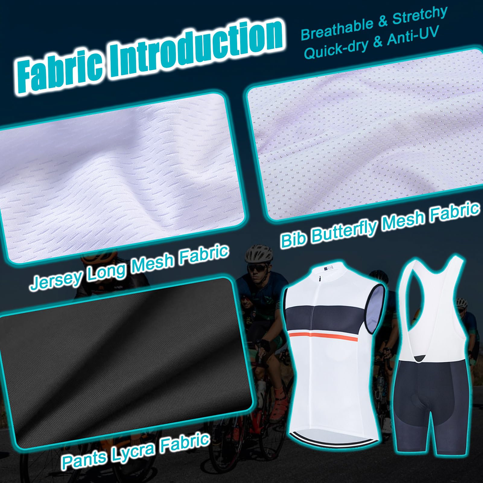 Abbigliamento Ciclismo Donna Completo Bici MTB Estivo,Tuta Ciclista Maglietta Ciclo Senza Maniche Gilet e Pantaloncini Shorts Bike con 9D Gel Imbottiti,Maglia Bicicletta Sleeveless Asciugatura Rapida