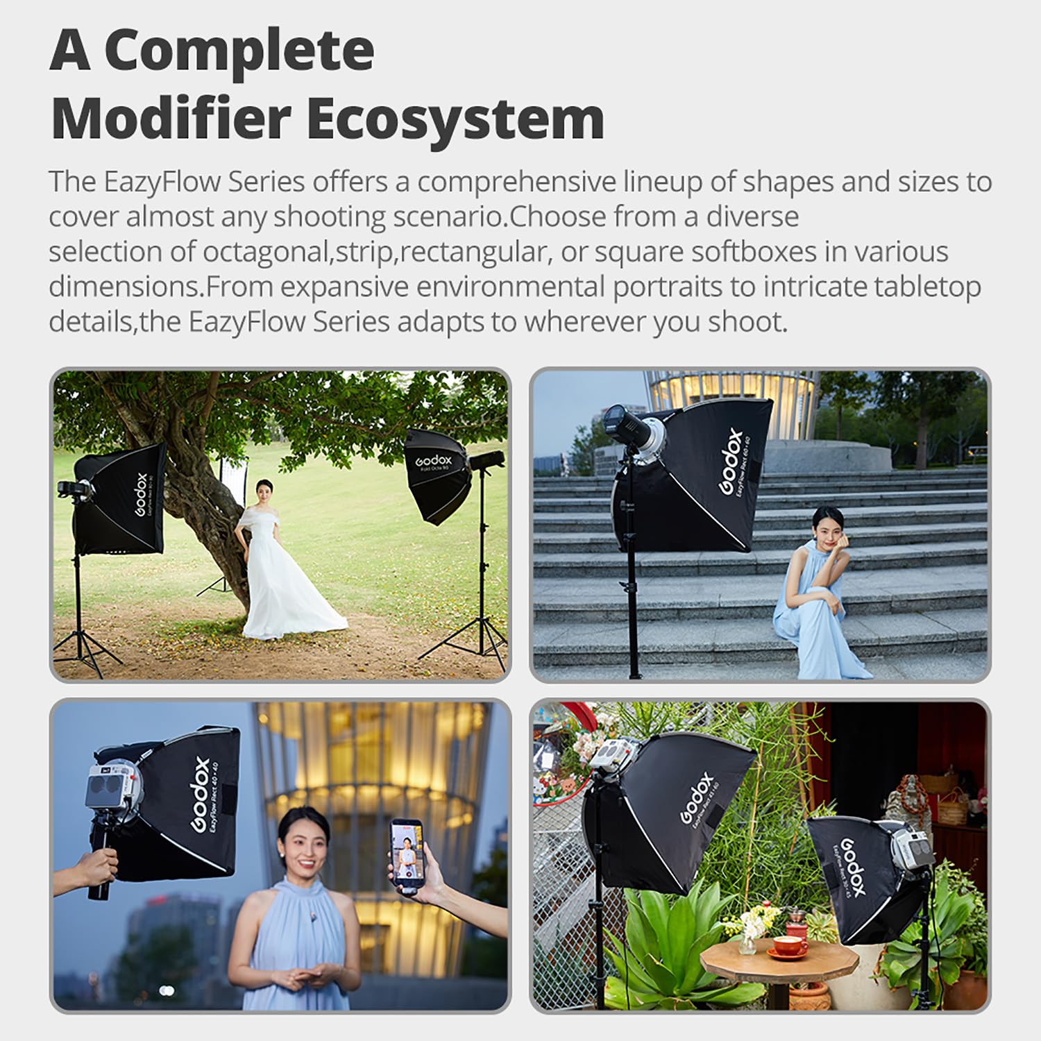 Godox EazyFlow Quick-Release Softbox, Foltbare Octabox Quick Setup, Bowens Mount Soft Box mit Diffusoren Honeycomb Grid für Studio Streaming Outdoor Portrait Fotografie (Bty 65 Schwarz Silber)