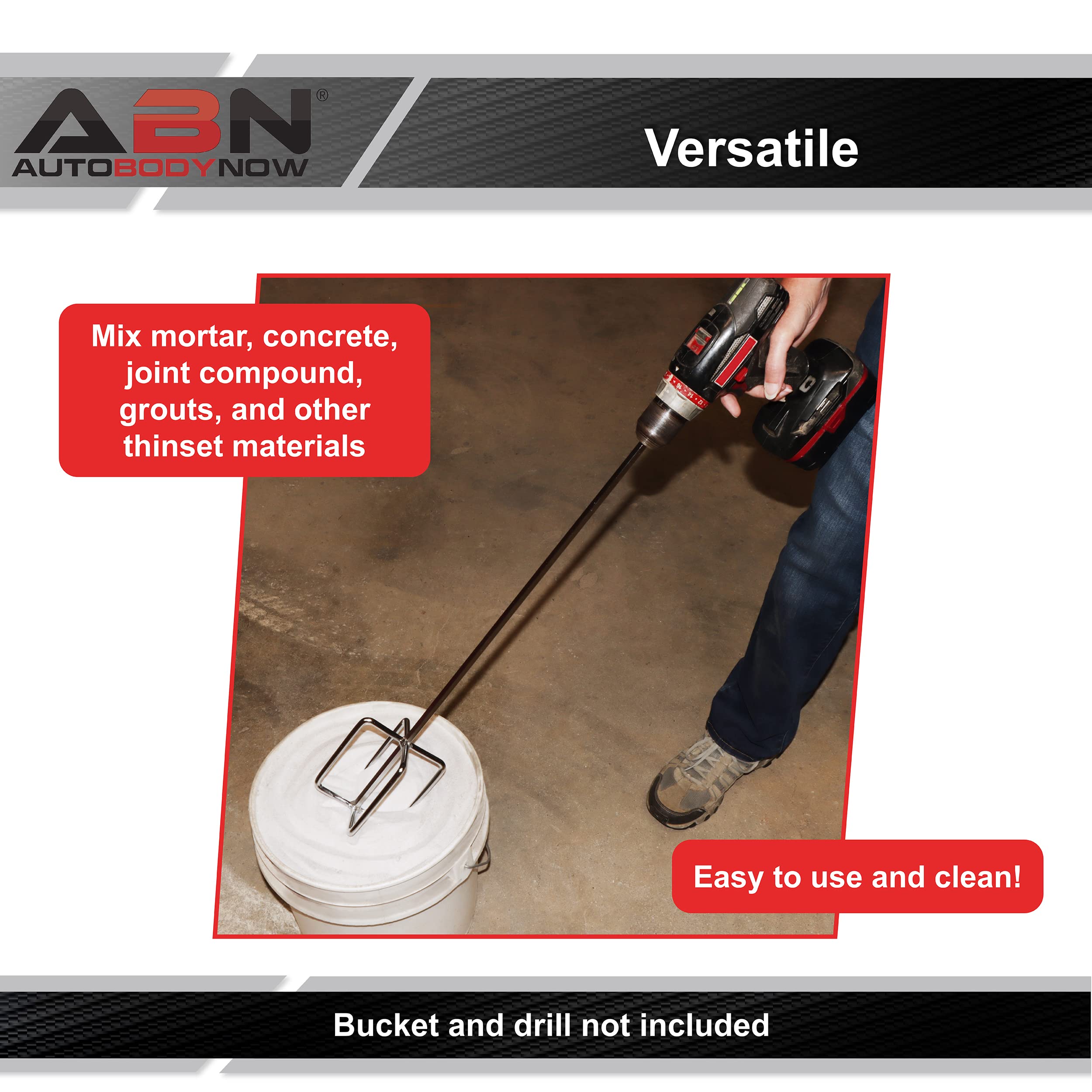 ABN Power Drill Mixer Attachment Paint, Cement, Grout, Thinset