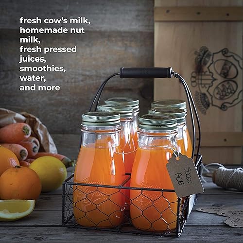 Miniatura 4 de Bormioli Rocco Quattro Stagioni - Botellas de 13.5 onzas (juego de 12)  Botellas de vidrio para conservas y bebidas con sellado al vacío y tapa