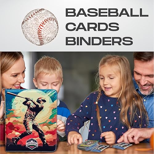 Miniatura 7 de Carpeta para tarjetas de béisbol, carpeta de tarjetas de 900 bolsillos, tarjetero de béisbol con 50 fundas protectoras de tarjetas, carpeta para