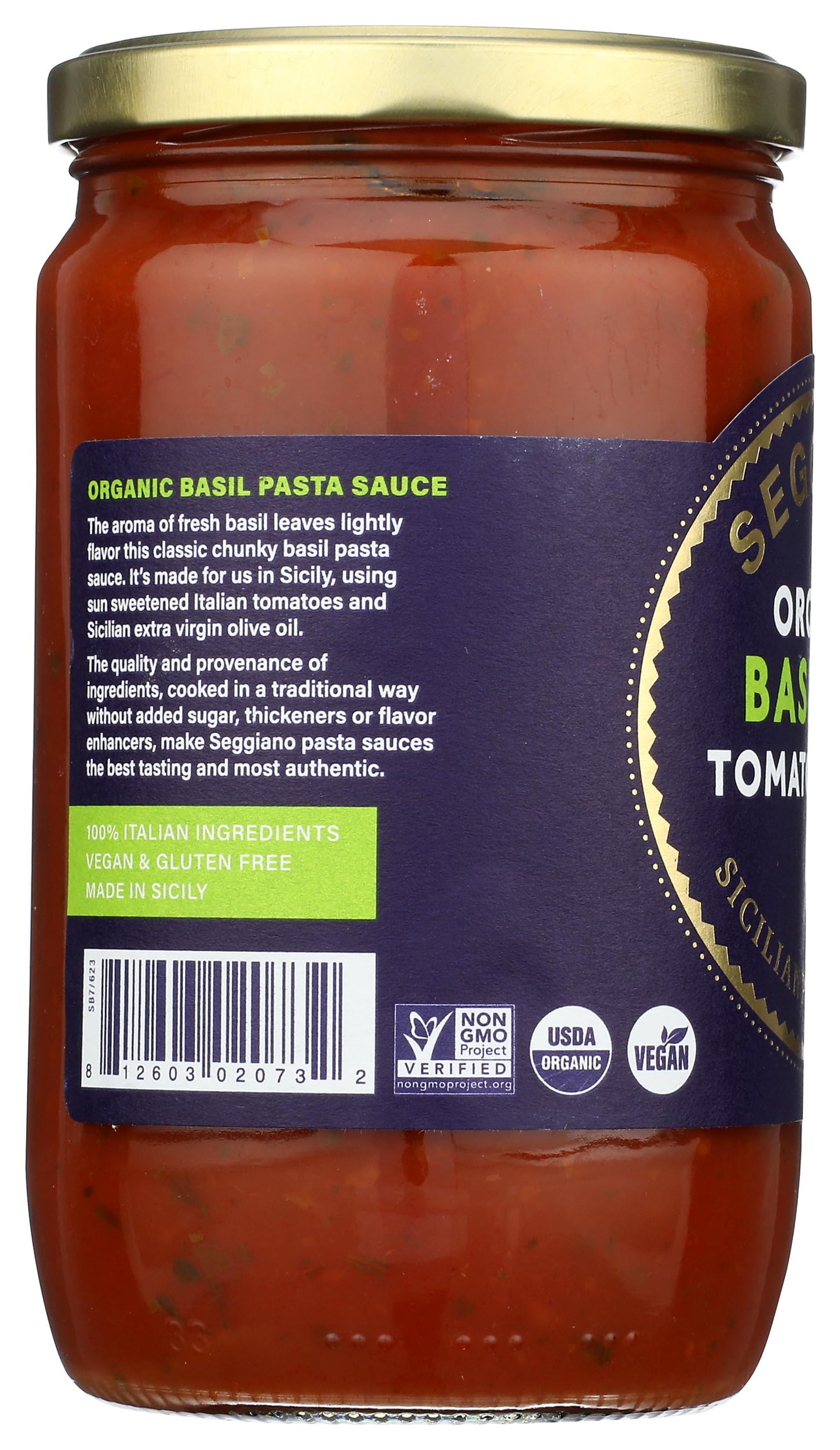 SEGGIANO Organic Basilico Pasta Sauce, 24 OZ