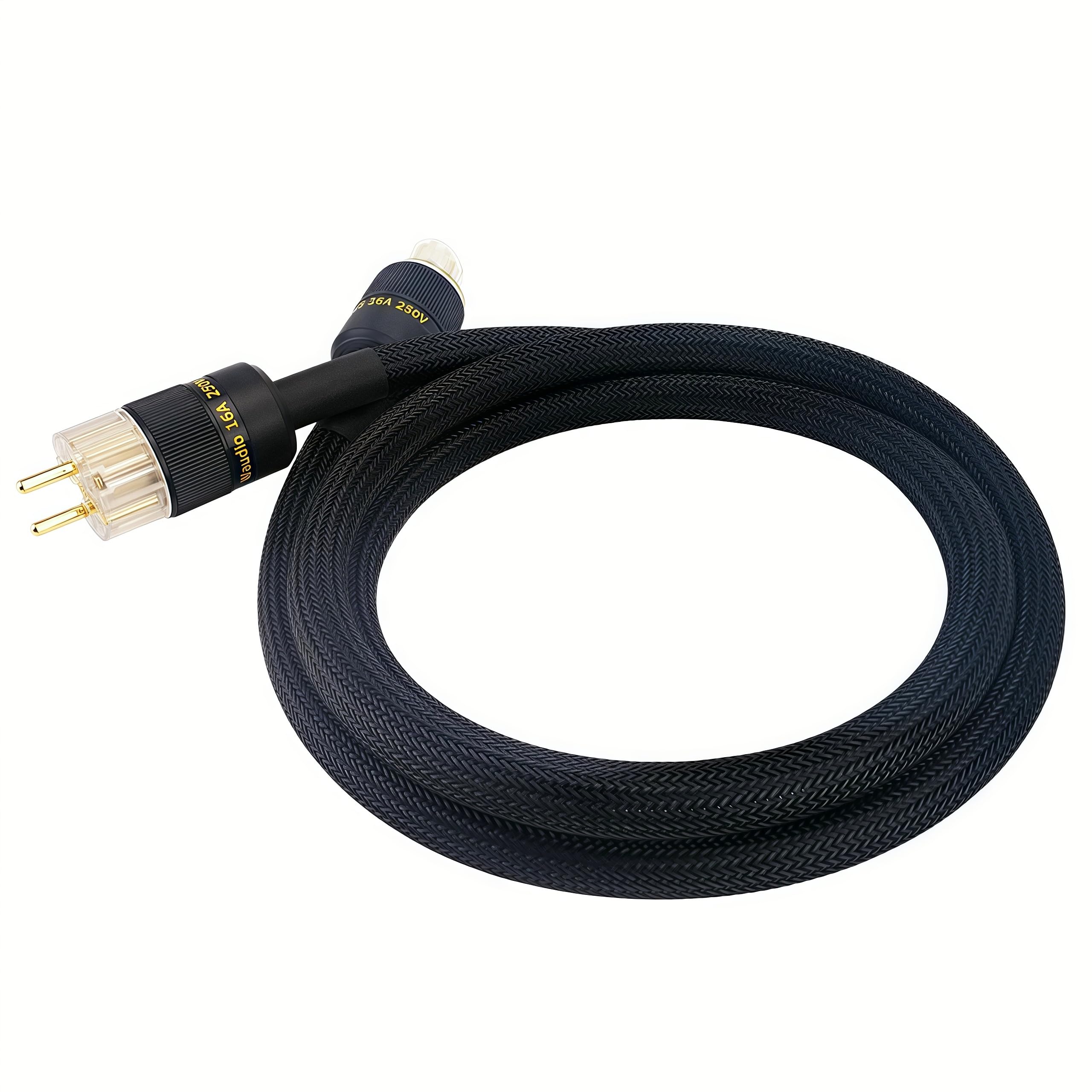 Cavo di alimentazione audiofilo WAudio 10AWG - Cavo di alimentazione Hi-Fi standard UE con spina Schuko e connettore IEC (3M)