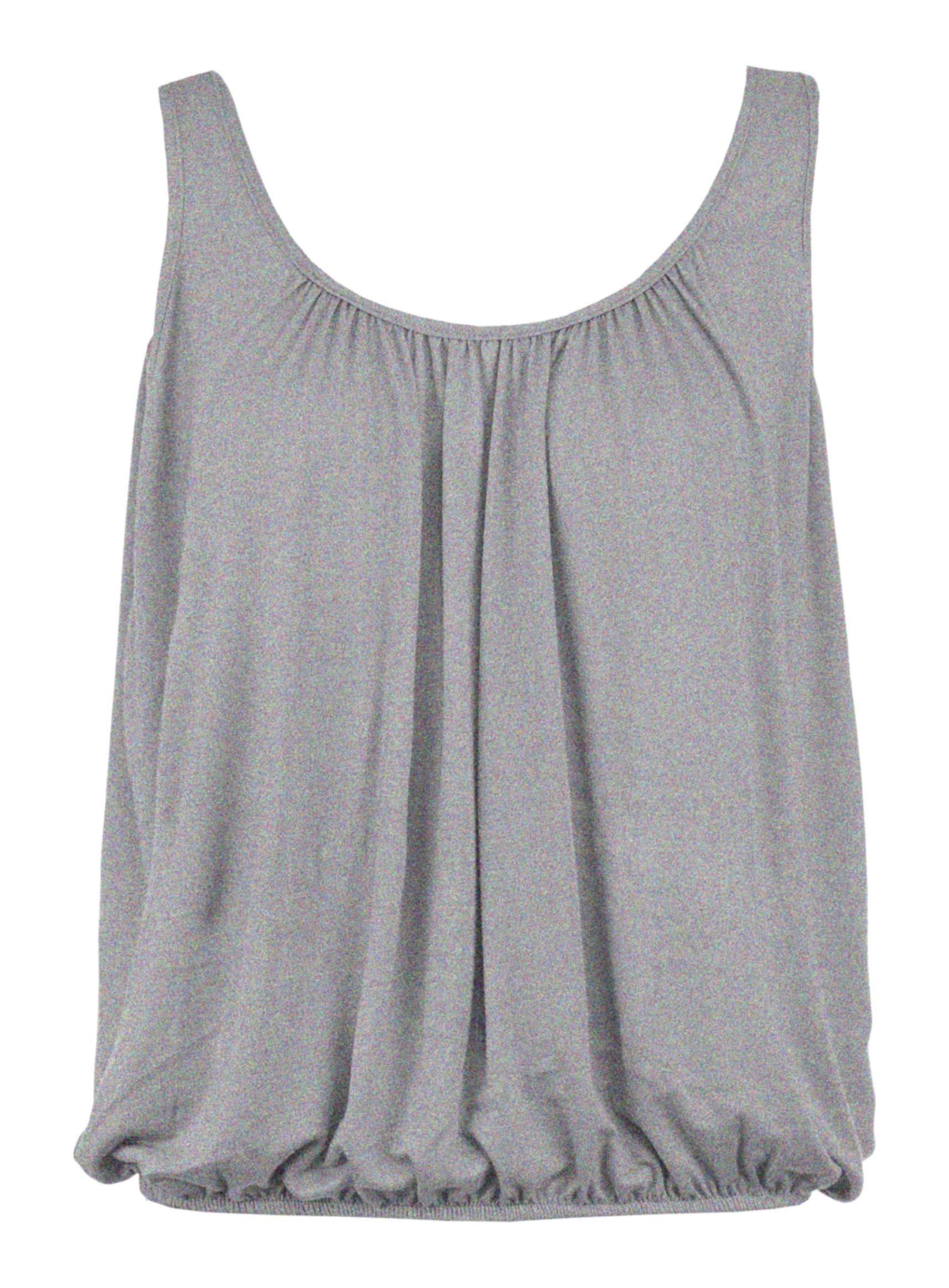 Body2body Women's Grey Bnwt Vest Top Loose Fit Elasticated Waist Sleeveless T Shirt (L/Xl (Uk 16/18), )