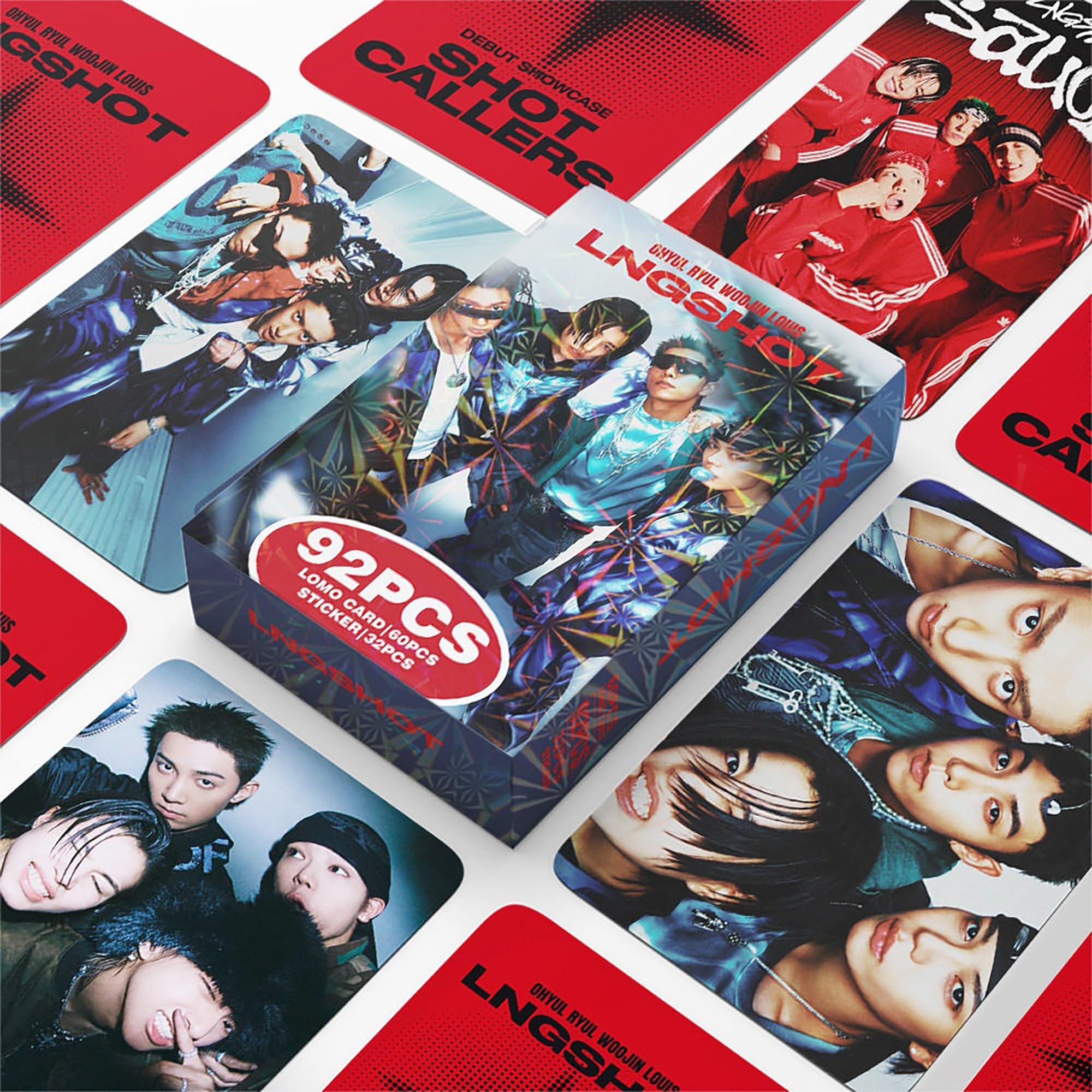 MXP 92pcs Postcards K-pop LNGSHOT New Album “SHOT CALLERS” Celebrity Photo Cards 60pcs LOMO Cards And 32Pcs Stickers