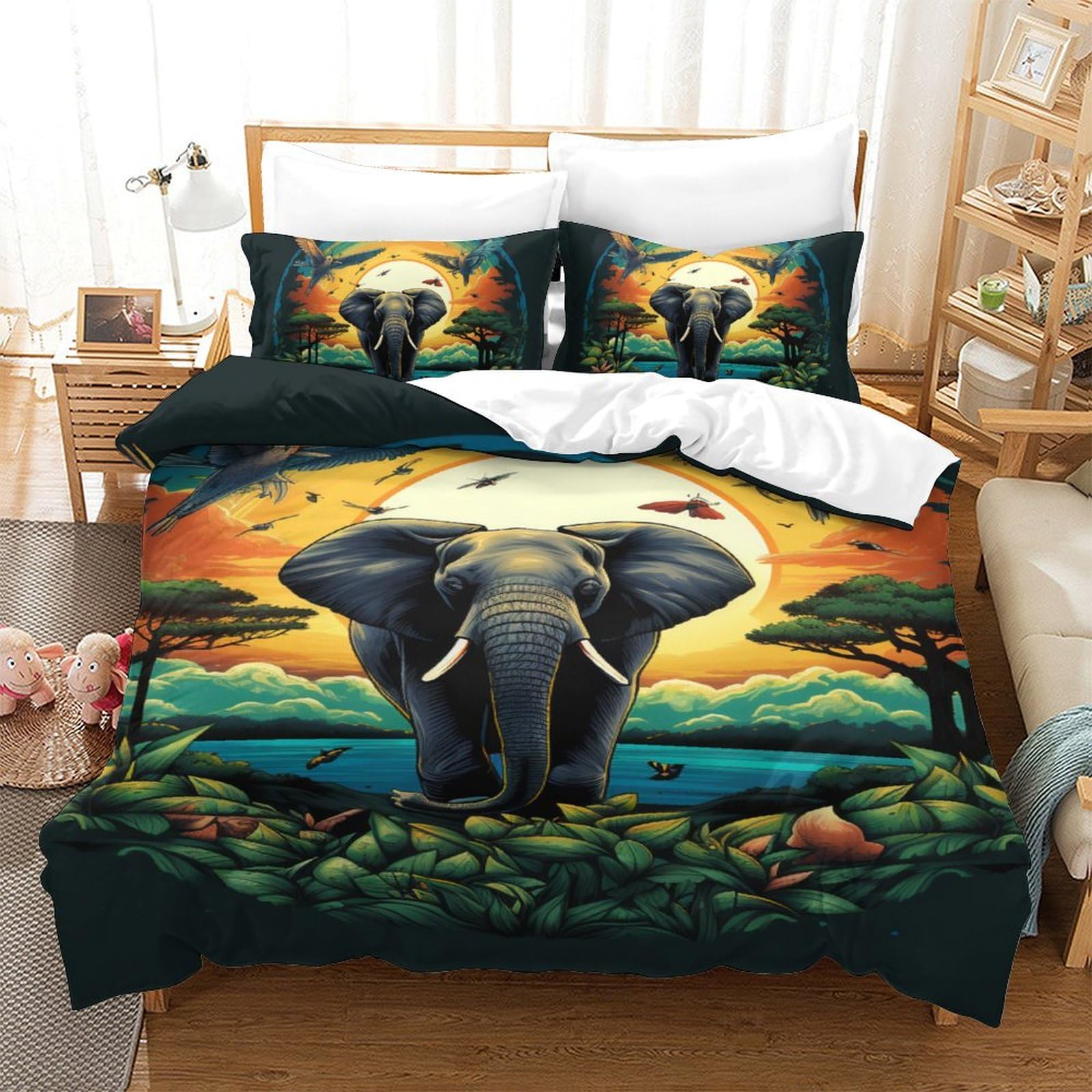 Parure de lit éléphant 3D pour transformer la chambre des enfants et ados en safari
