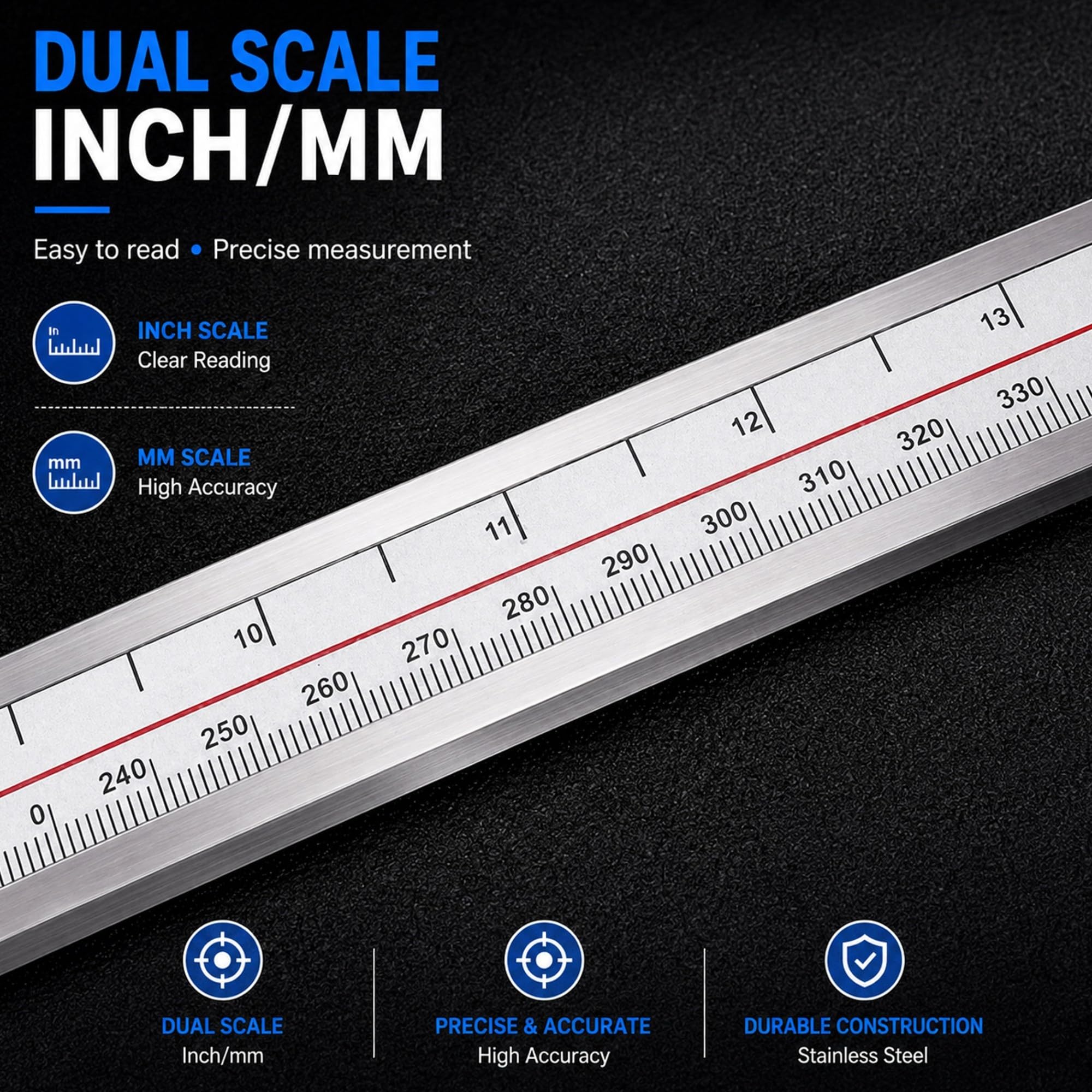 Calibre digital acero inoxidable, micrómetro electrónico con LCD grande