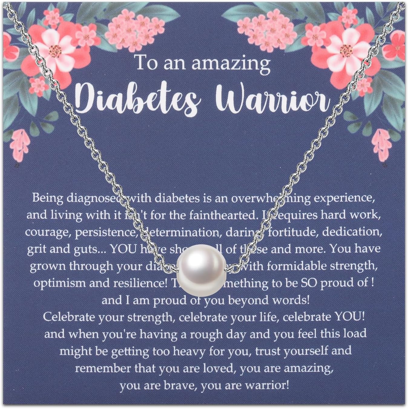 BLEOUKDiabetic Gift Diabetic Necklace Type 2 Type 1 Jewelry Awareness Chronic Illness Diabetic Awareness Warrior Support Gift