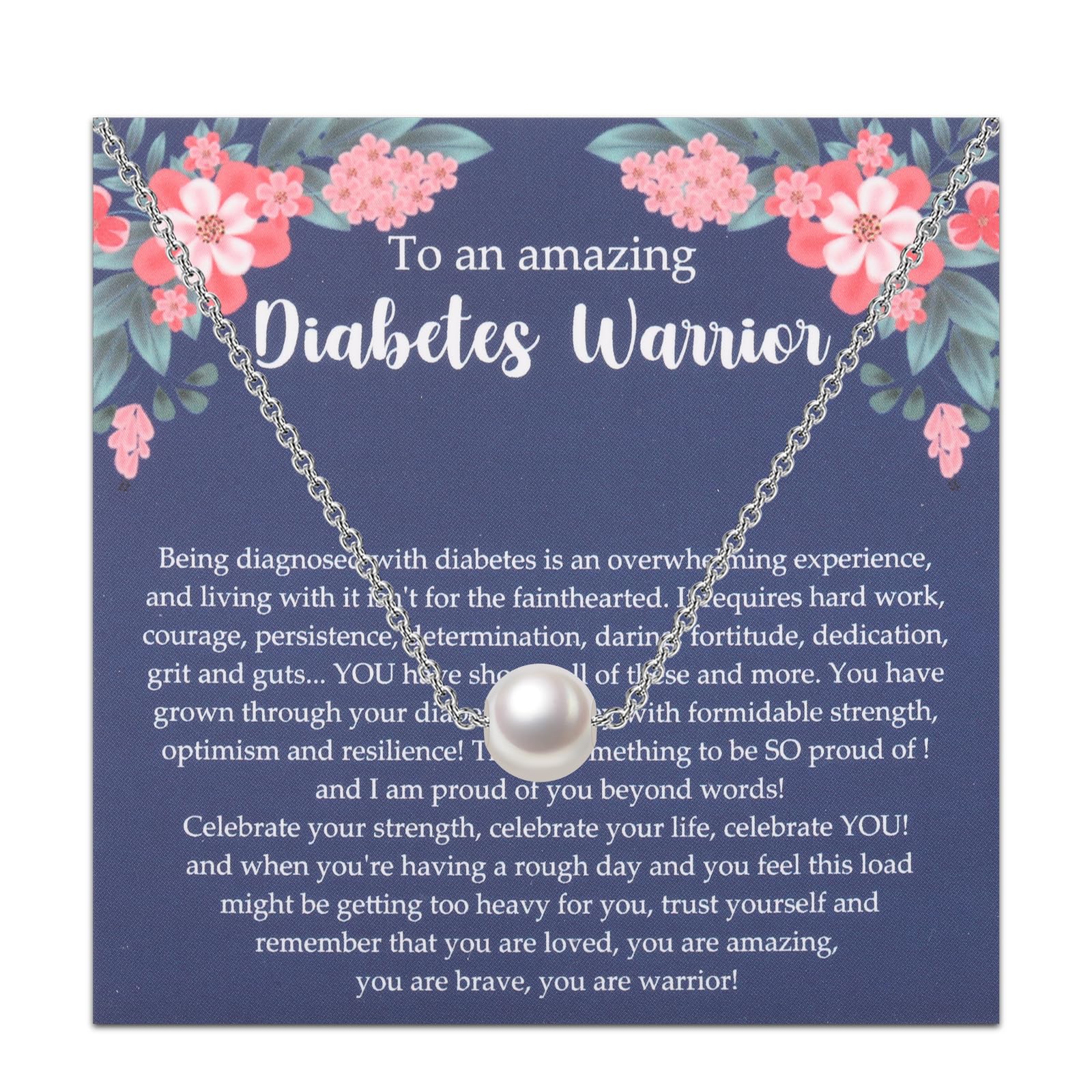 BLEOUKDiabetic Gift Diabetic Necklace Type 2 Type 1 Jewelry Awareness Chronic Illness Diabetic Awareness Warrior Support Gift