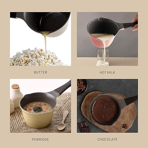 Miniatura 3 de Neoflam Cacerola de 1 cuarto de galón, calentador de mantequilla para hervir, olla de fusión, revestimiento antiadherente de cerámica saludable