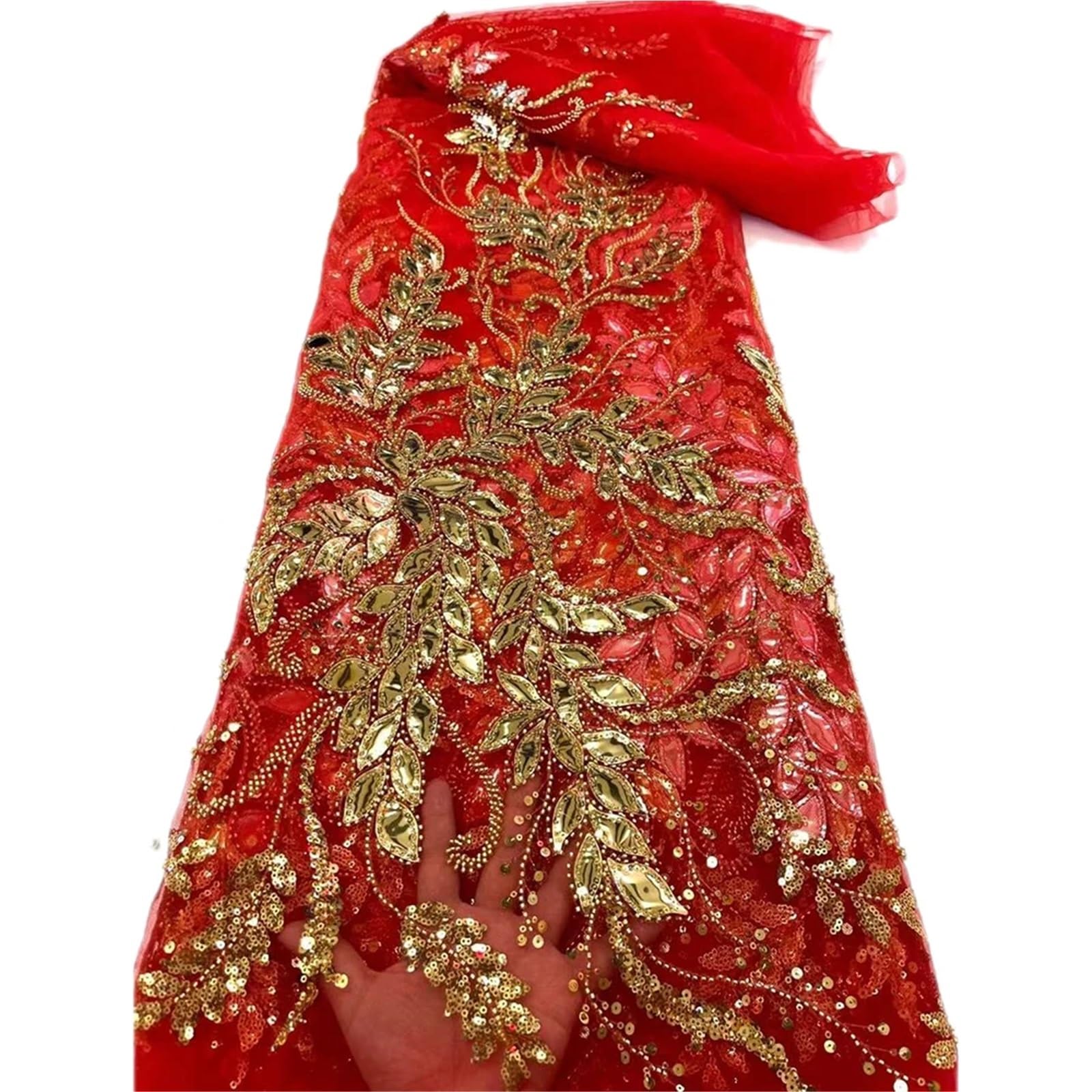 Tissu de robe de mariée floral en tulle pailleté pour briller le jour de votre mariage