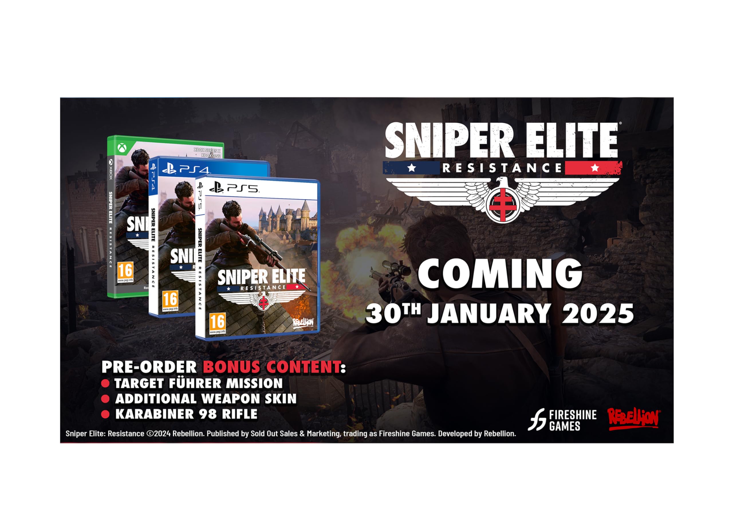 Sniper Elite: Resistance [PEGI] (100% Uncut) (Deutsch spielbar) (PS4)