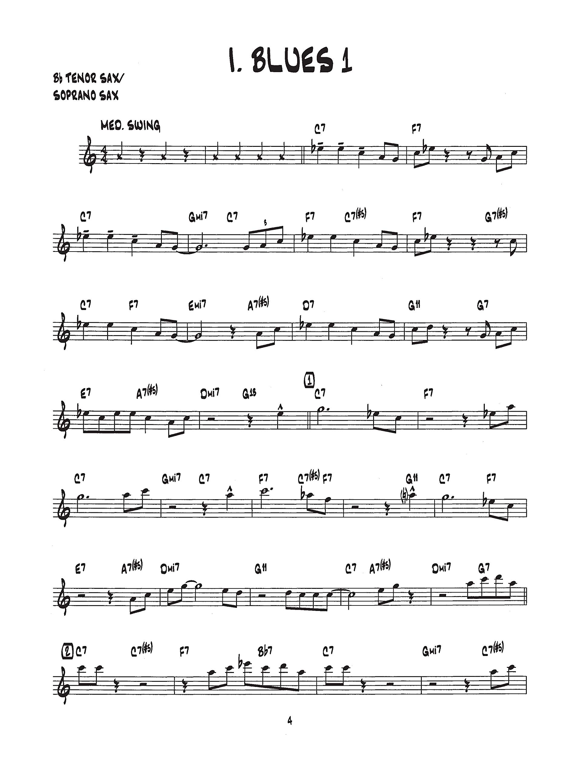 15 Easy Jazz, Blues & Funk Etudes: B-Flat Tenor Sax (Book & Online Audio) (Instrumental Series)