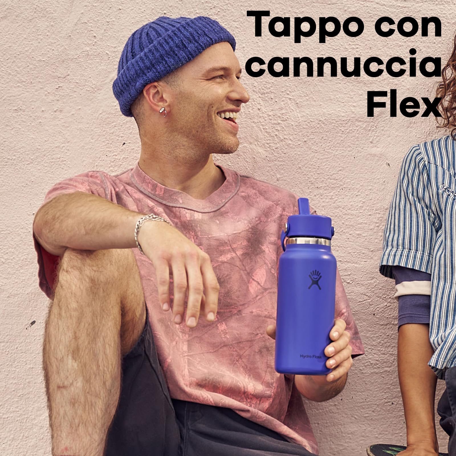 Hydro Flask – Wide Flex Straw Cap 946 ml (32 oz) Bottle – Acciaio Inox, Cannuccia Ermetica, Lavabile in Lavastoviglie – Isolato Freddo 24 Ore – Compatibile con Cubetti di Ghiaccio – Agave