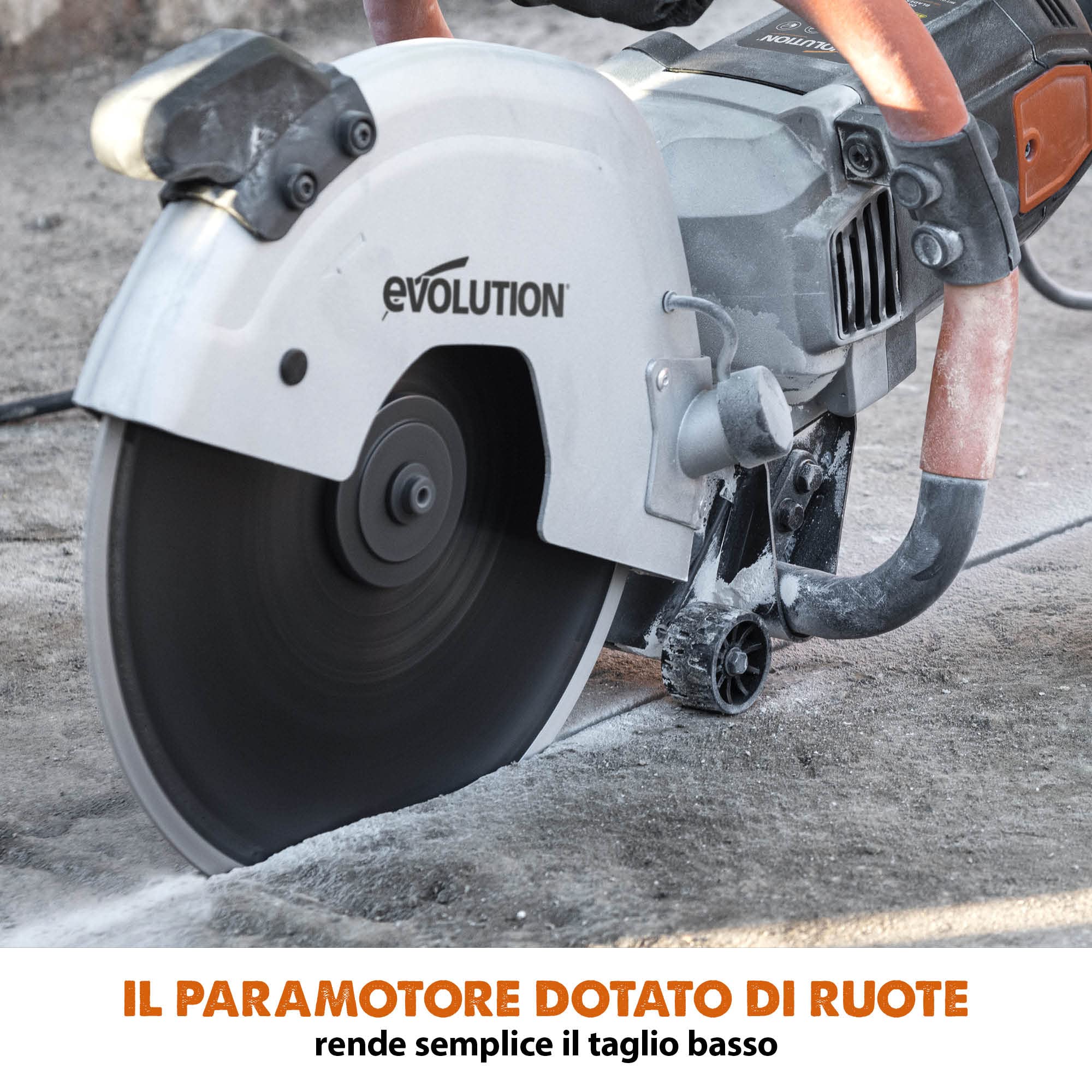 Evolution Power Tools - R300DCT 300 mm Sega da cemento - Motore da 2.400 W, non a benzina, capacità di taglio 115 mm, lama diamantata per muratura inclusa, seghe elettriche