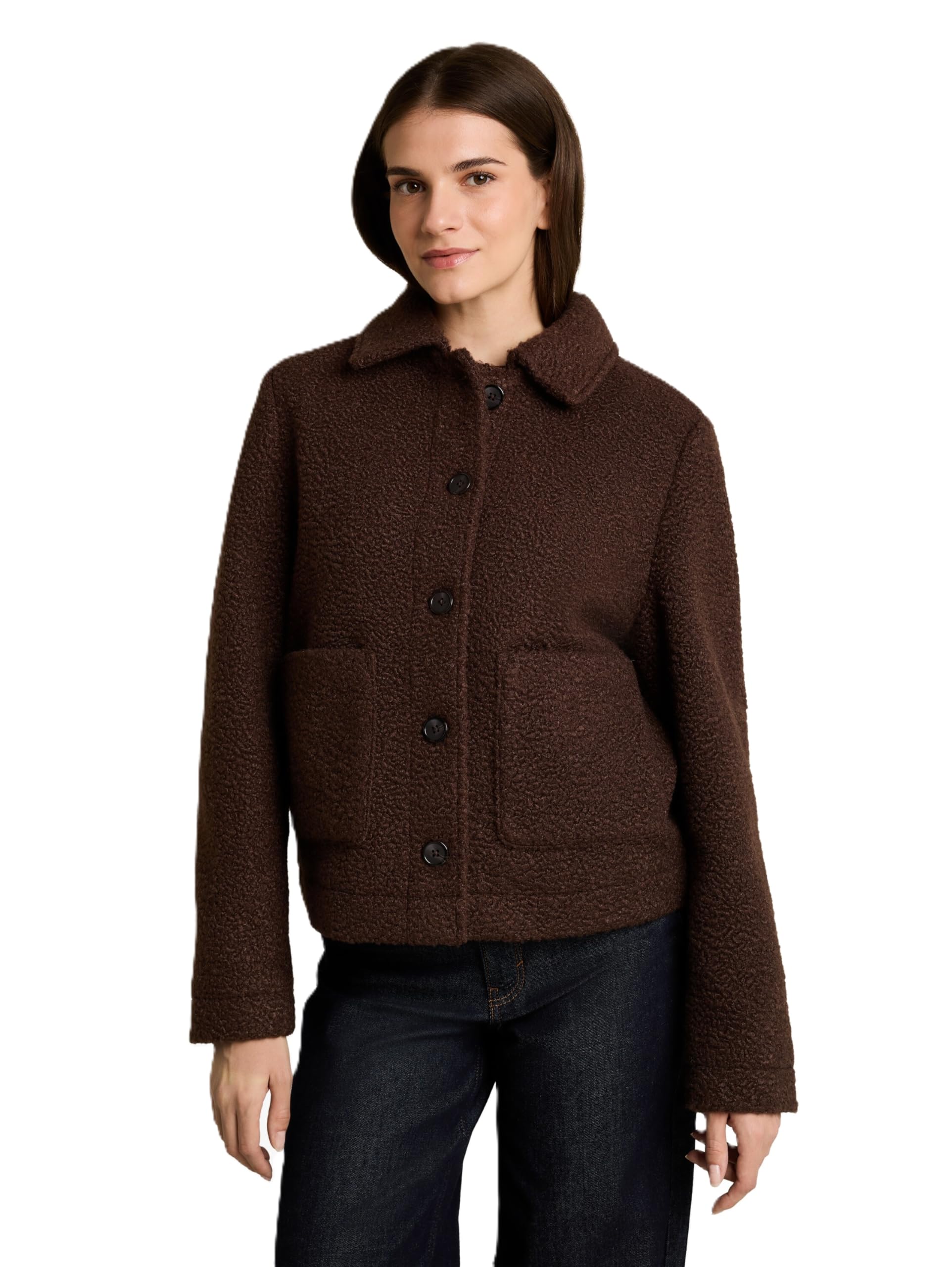 TOM TAILOR 1051129 Giacca, 13234-Gioco in Scatola Java Dark Brown, S Donna