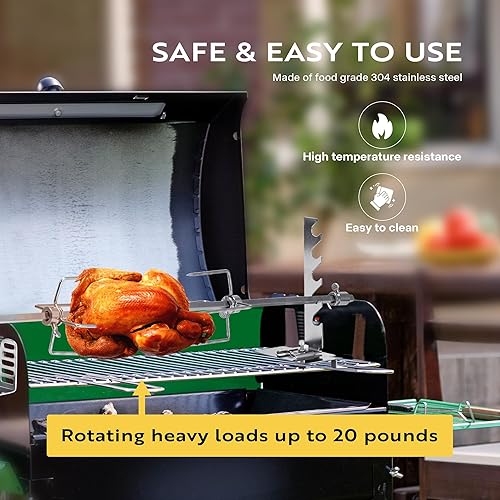Miniatura 2 de VIVOHOME Kit de parrilla de asador de acero inoxidable 304 con motor de 120V 4W