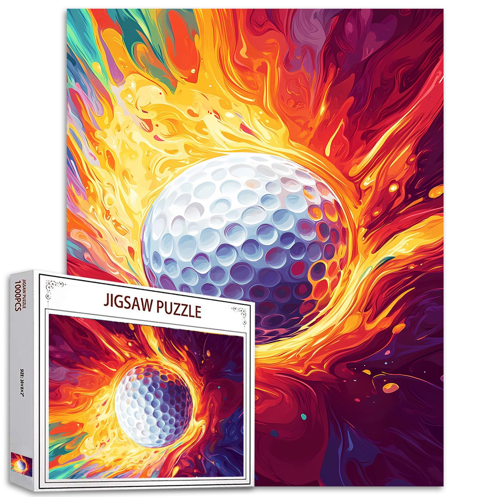1000 Piece Golf Jigsaw Puzzles for Adults and Children Golf Ball Graffiti Puzzles Doodle Art Puzzle 2720 Inches Challenging Family Activity Games Handwork DIY Craft Puzzle for Home Decor Gifts