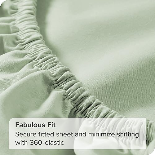 Miniatura 6 de Bare Home Juego de sábanas 100% algodón orgánico tamaño King, tejido percal nítido, ligero y transpirable, sábanas y fundas de almohada (tamaño